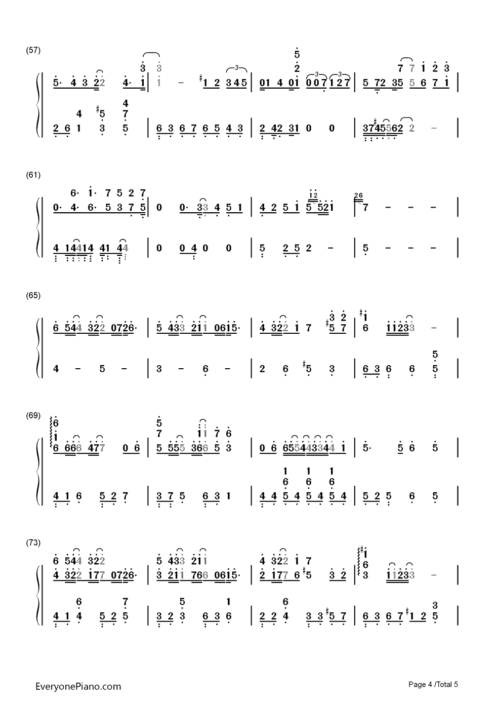 秋之回忆钢琴简谱_数字双手_秋之回忆