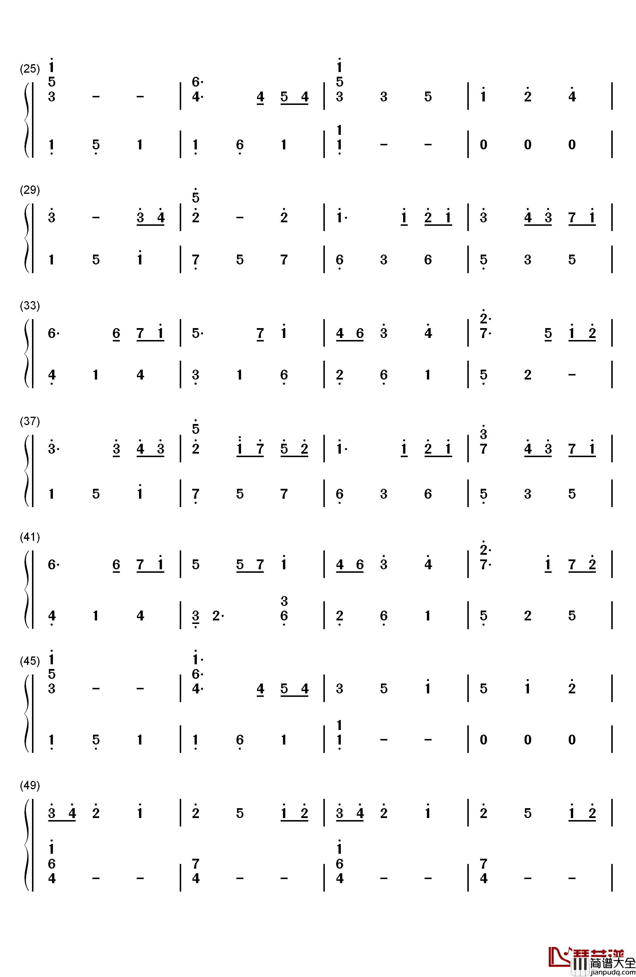 圣なる月夜钢琴简谱_数字双手_未知