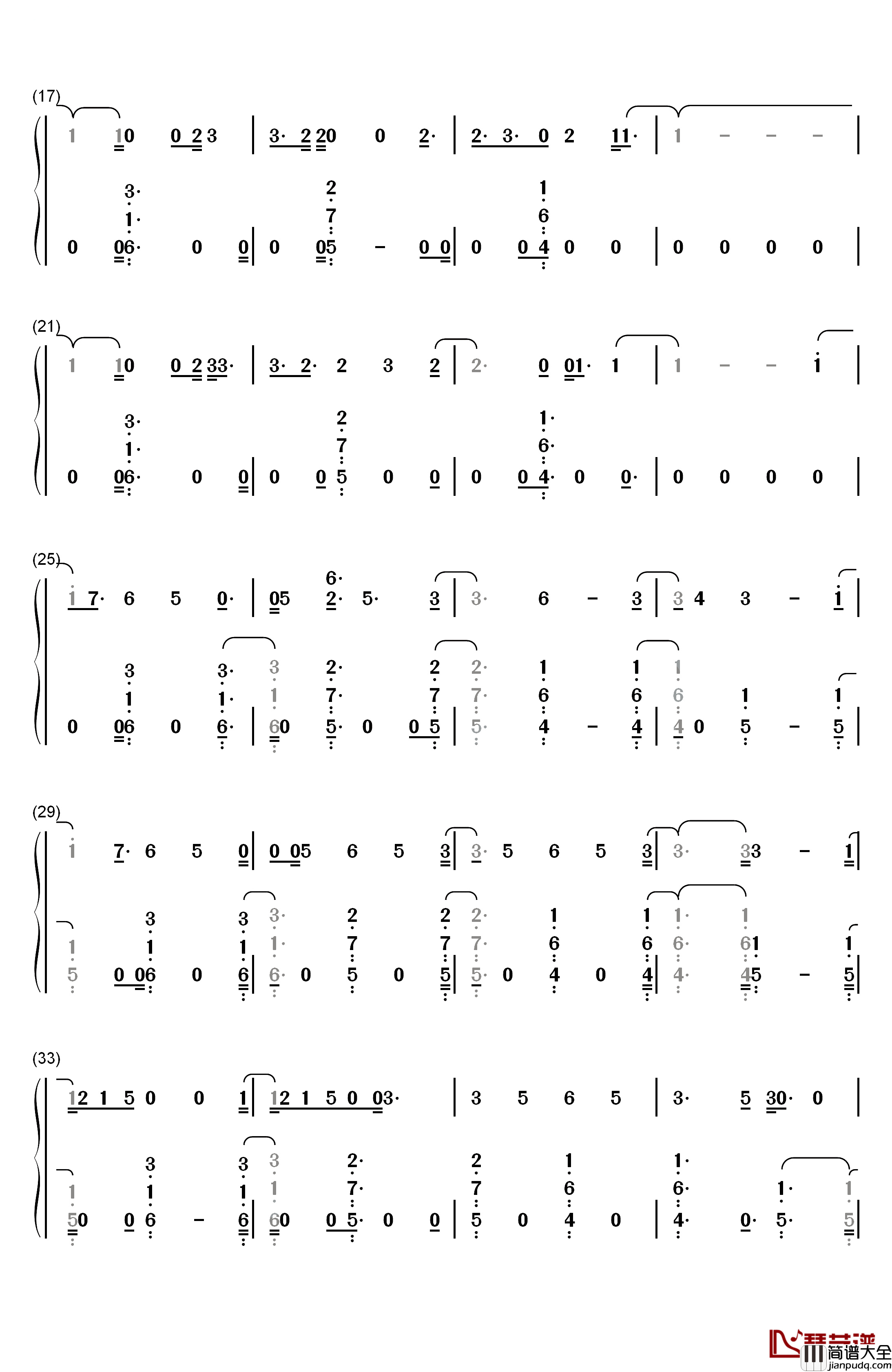 Reckless_Love钢琴简谱_数字双手_Cory_Asbury