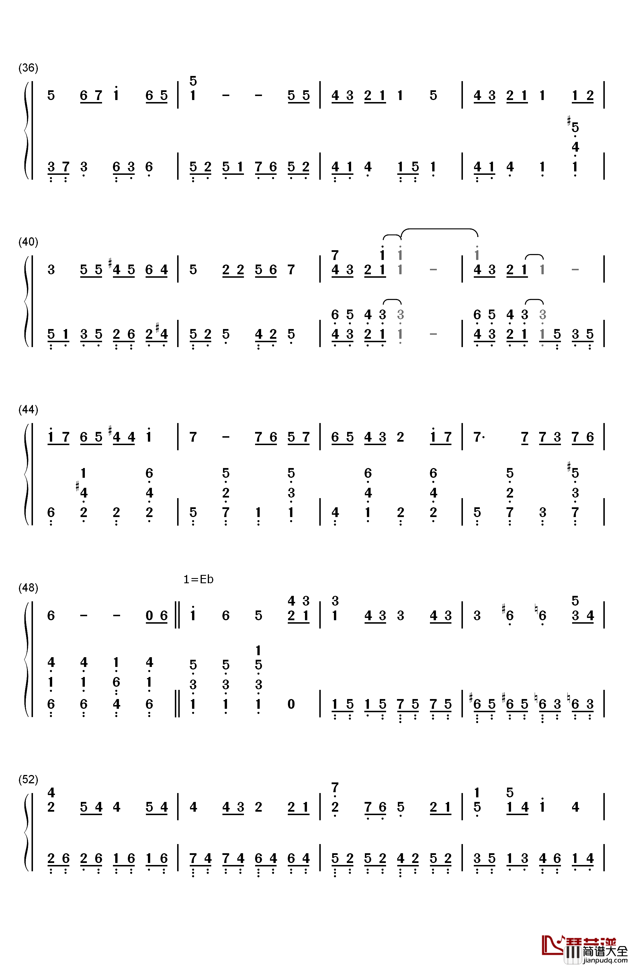 Butterfly钢琴简谱_数字双手_木村KAELA