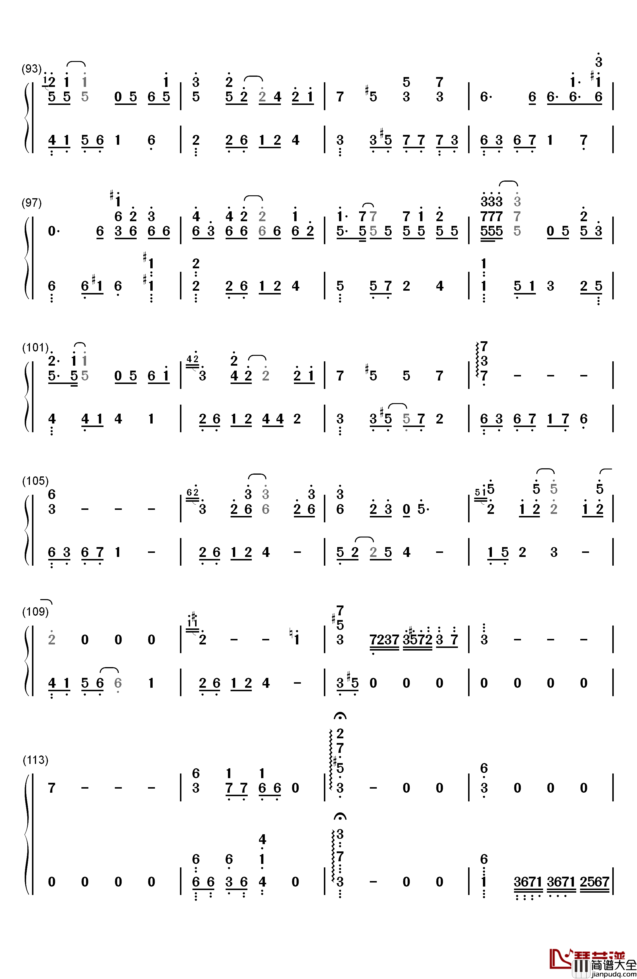 车站钢琴简谱_数字双手_李健