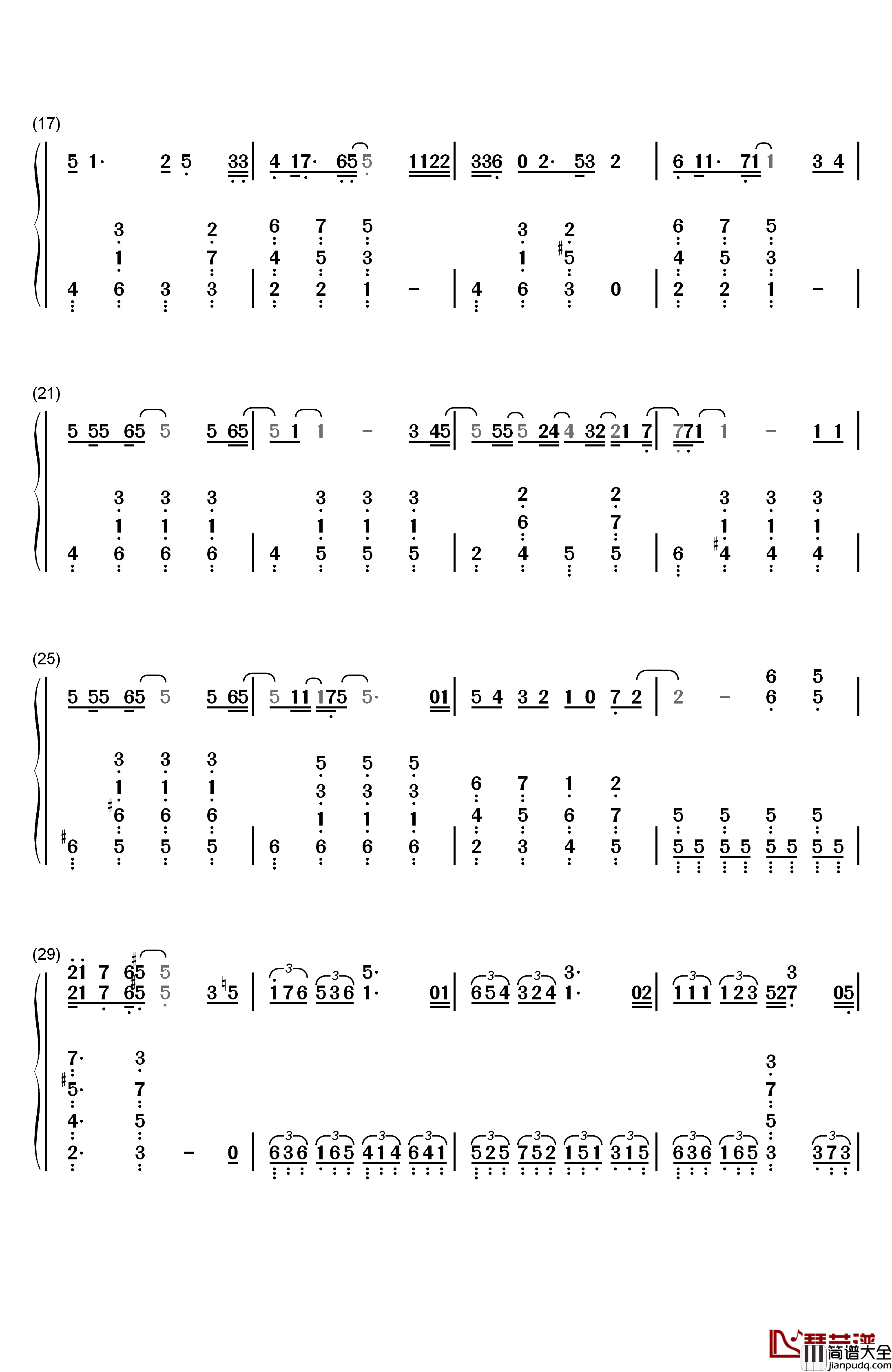 星のうつわ钢琴简谱_数字双手_无限开关