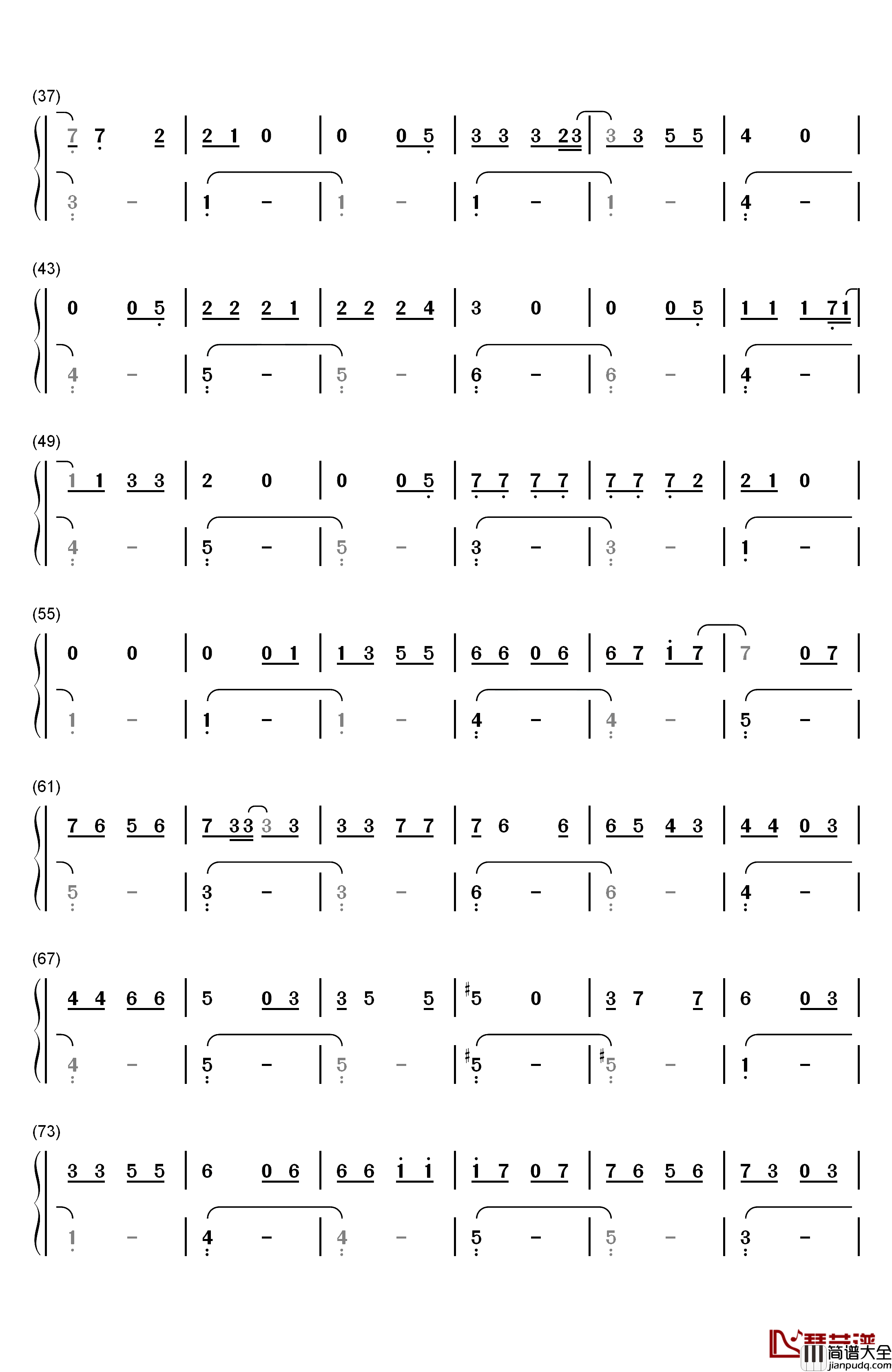 夏疾風钢琴简谱_数字双手_岚