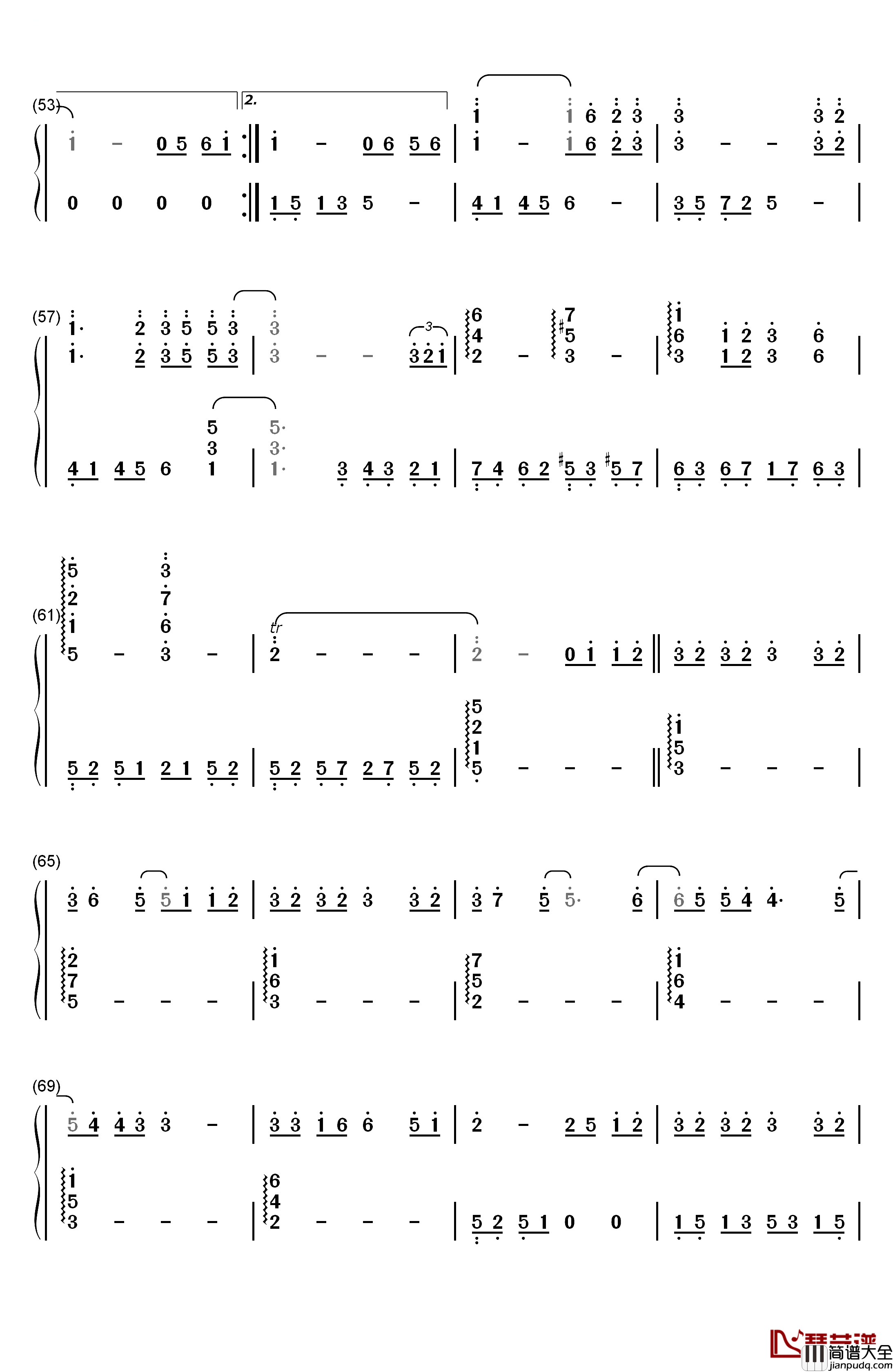 蜀绣钢琴简谱_数字双手_李宇春