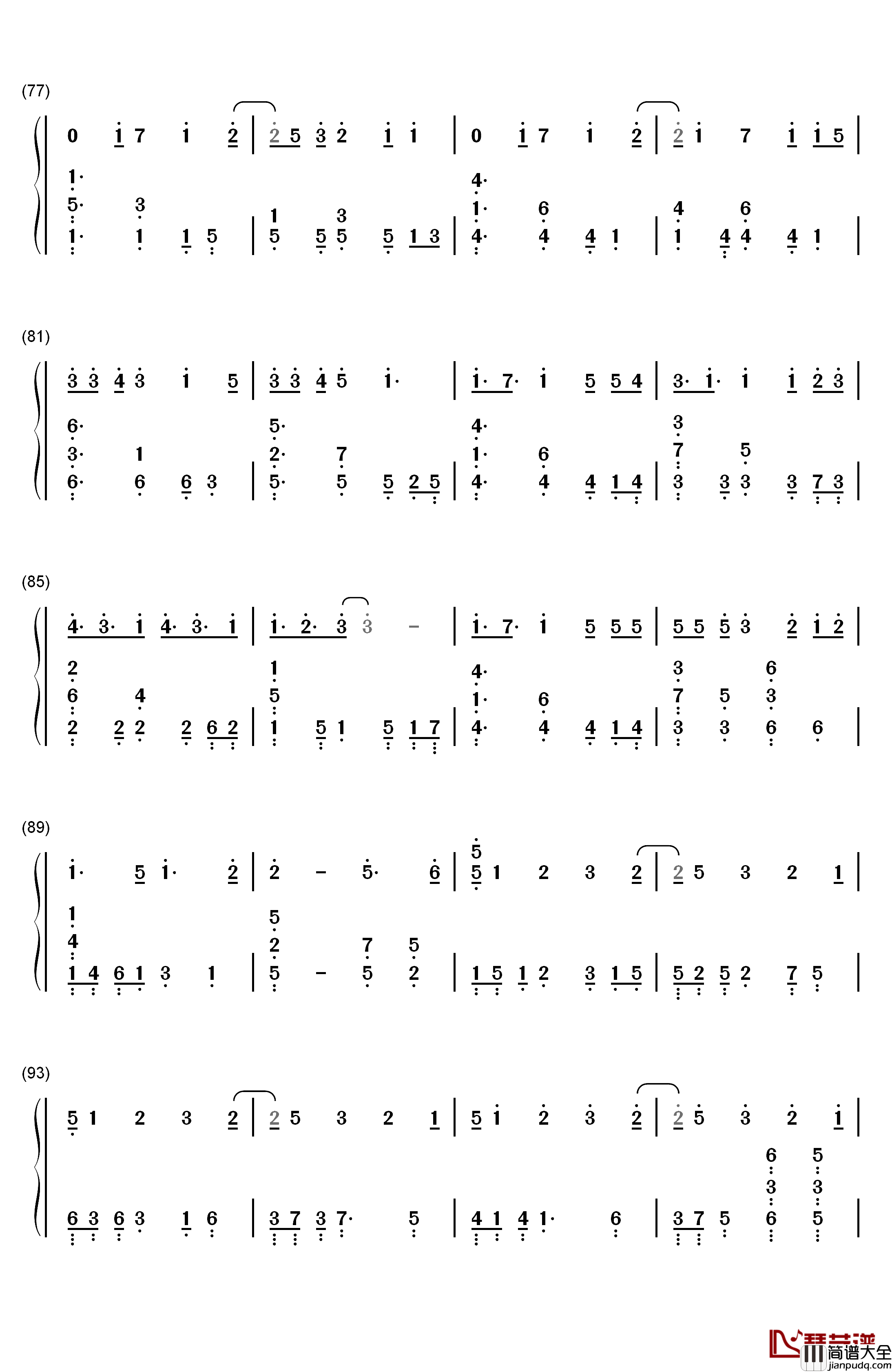 爱言叶Ⅱ钢琴简谱_数字双手_初音ミク__初音未来