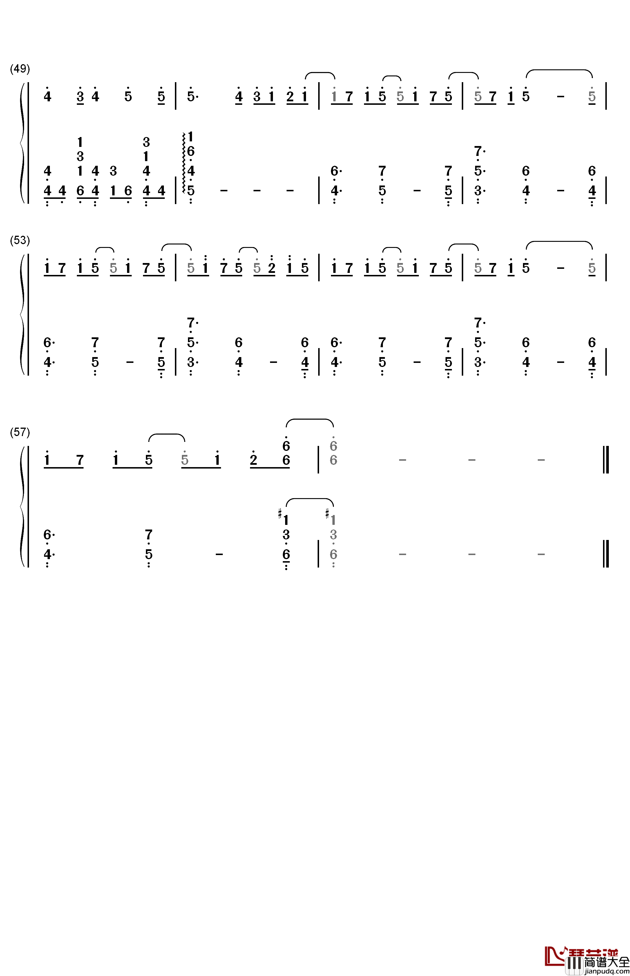 ただいま。钢琴简谱_数字双手_竹达彩奈