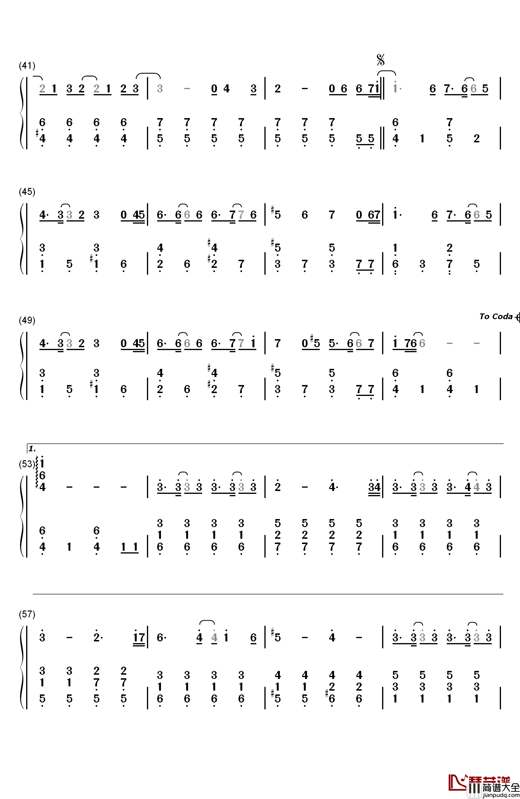 氷の上に立つように钢琴简谱_数字双手_小松未歩