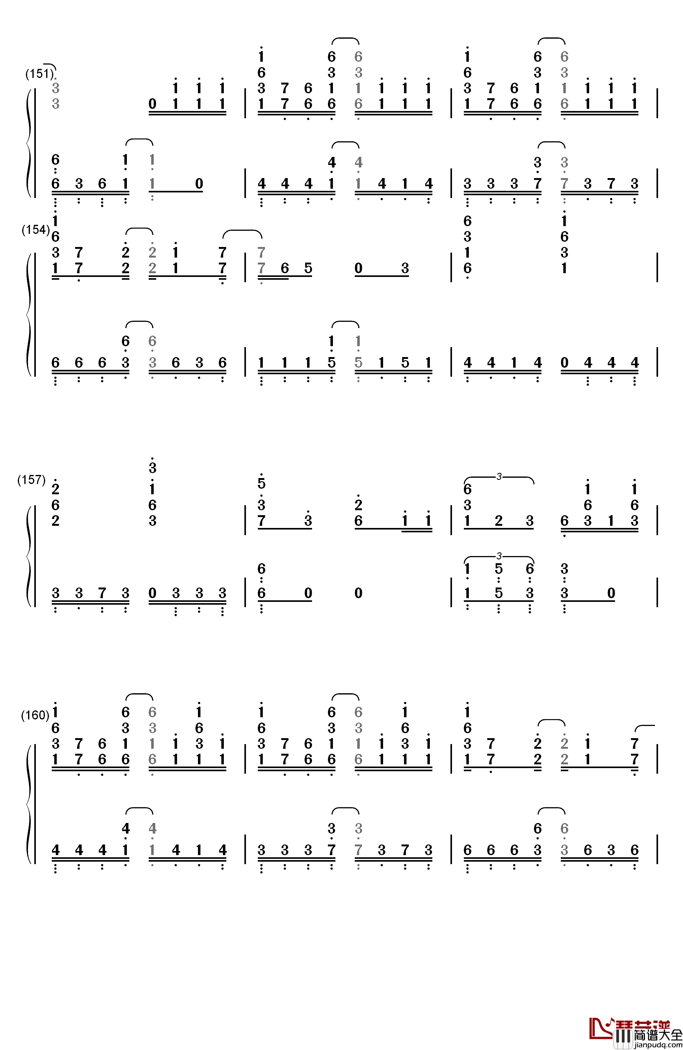 セツナドライブ钢琴简谱_数字双手_IA