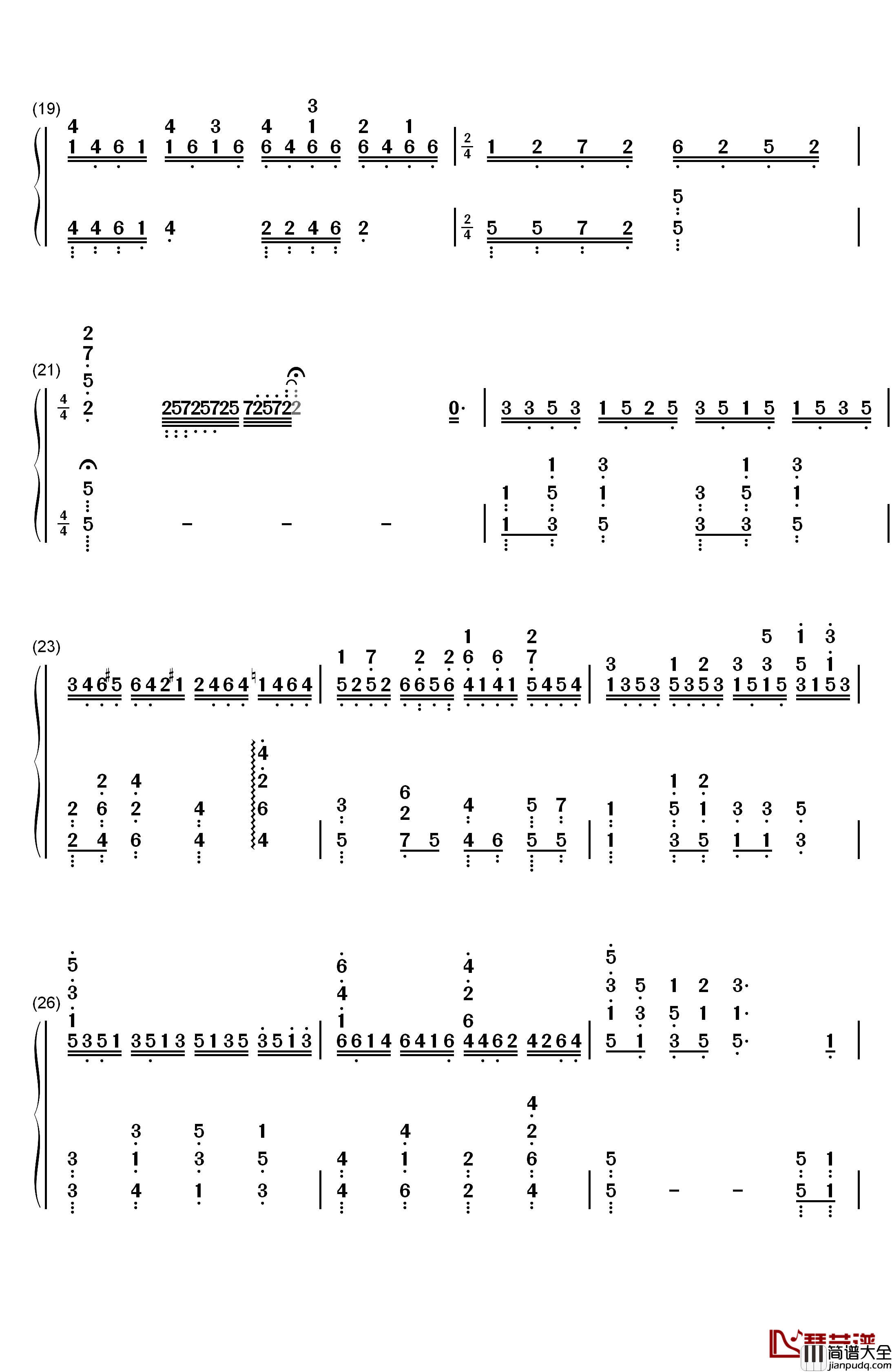 Close_To_You钢琴简谱_数字双手_日向大介