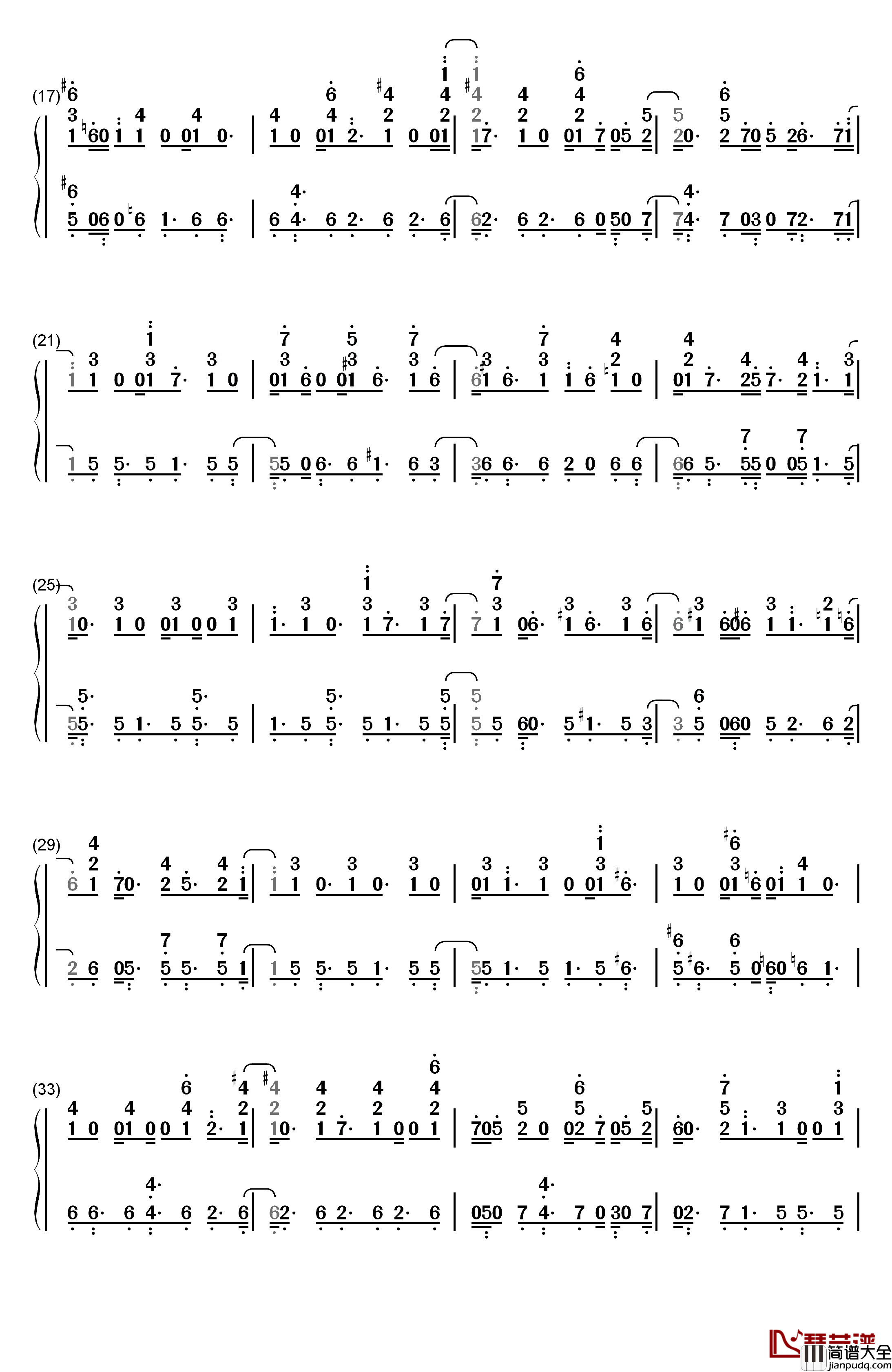 Goodbye_Farewell钢琴简谱_数字双手_Richard_Sherman