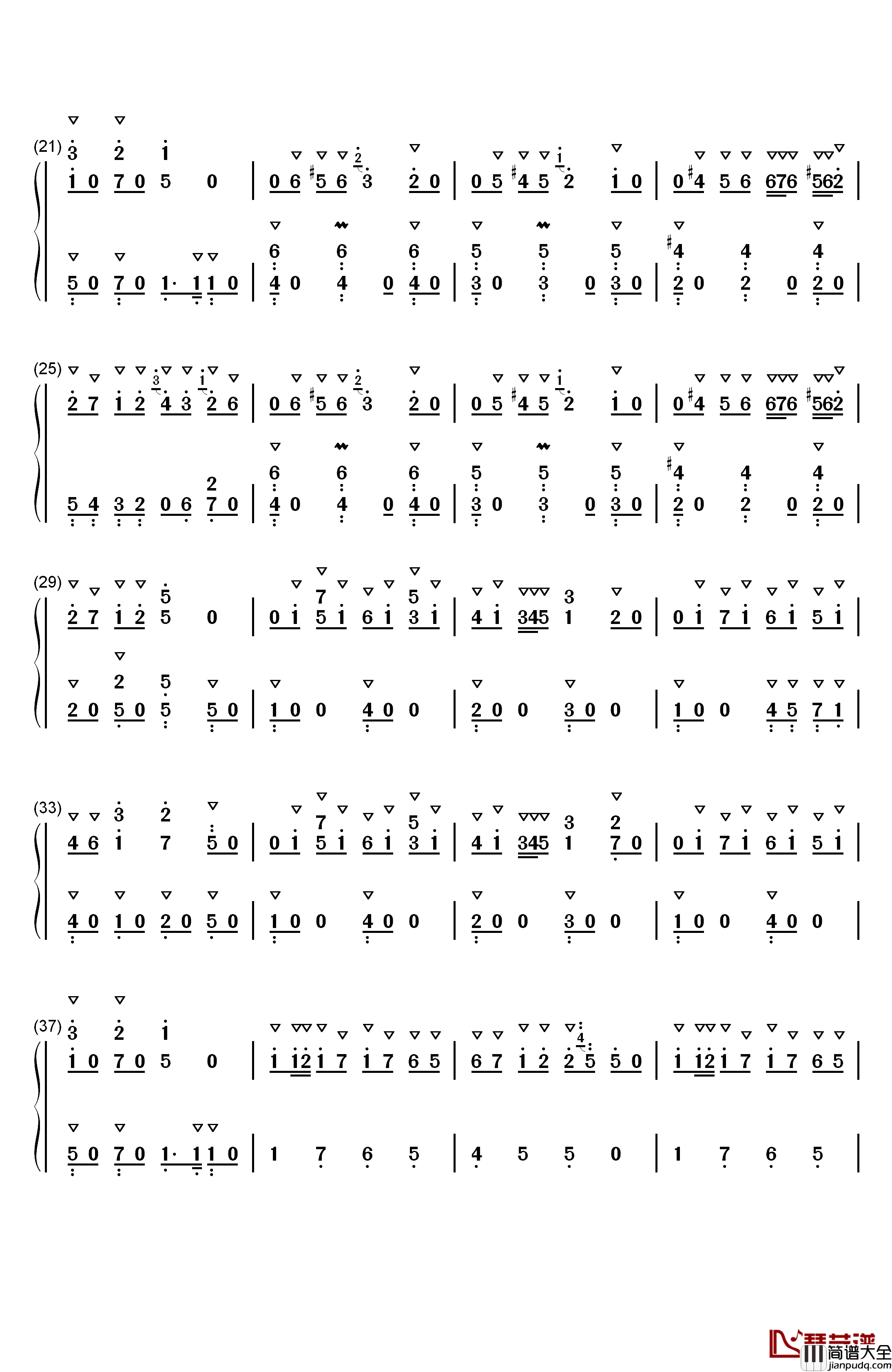 3人組钢琴简谱_数字双手_吟