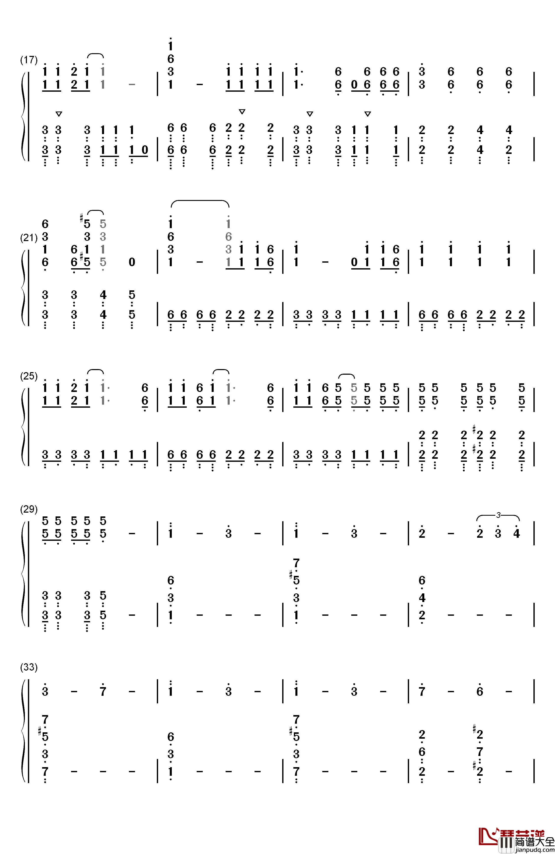 GO_CRY_GO钢琴简谱_数字双手_OxT