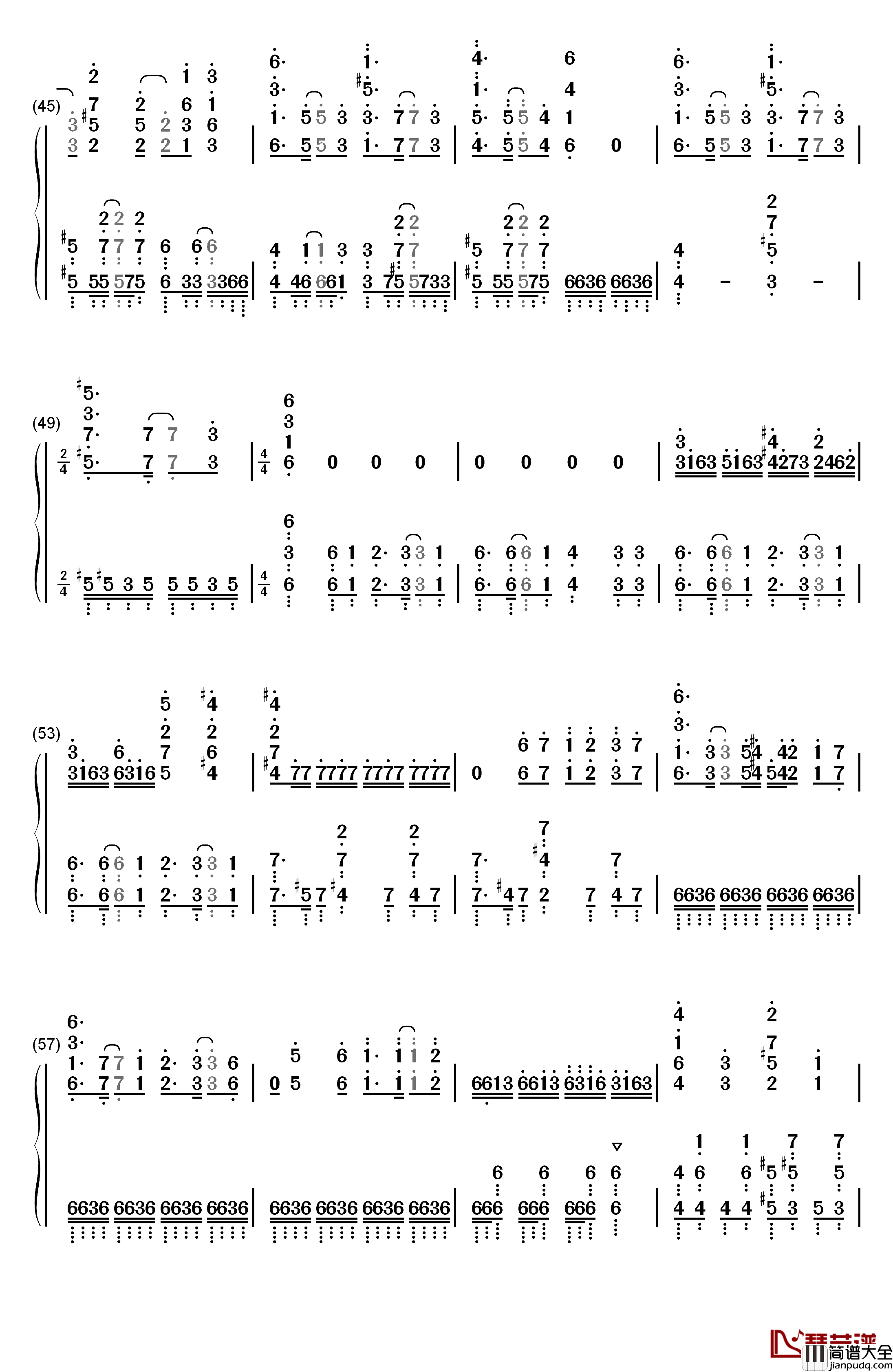 絶体絶命钢琴简谱_数字双手_Cö_shu_Nie