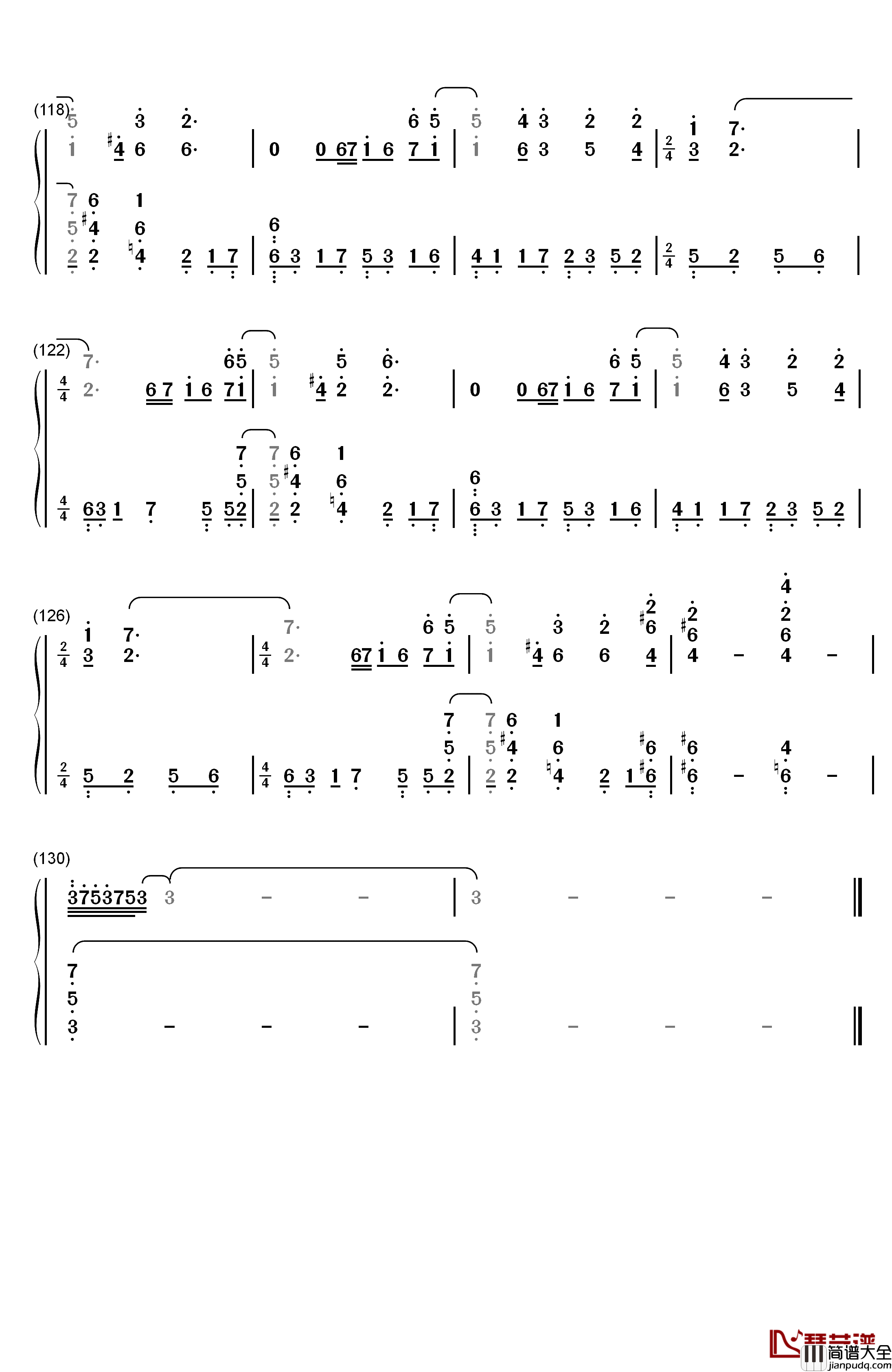 Cirice钢琴简谱_数字双手_Ghost