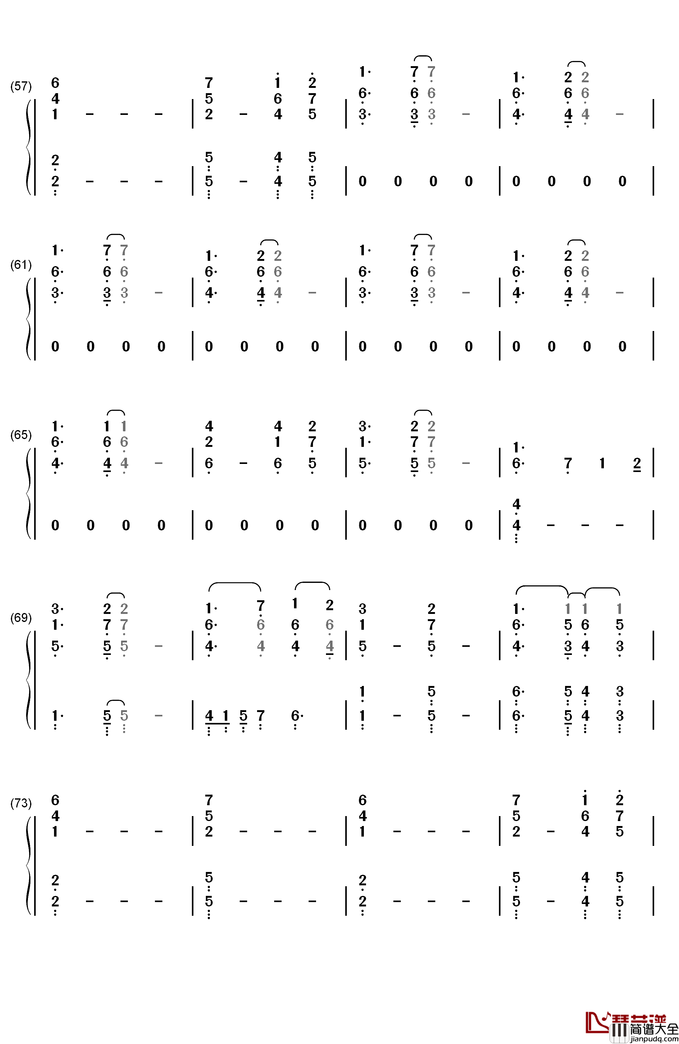 Here_I_Go_Again钢琴简谱_数字双手_Whitesnake