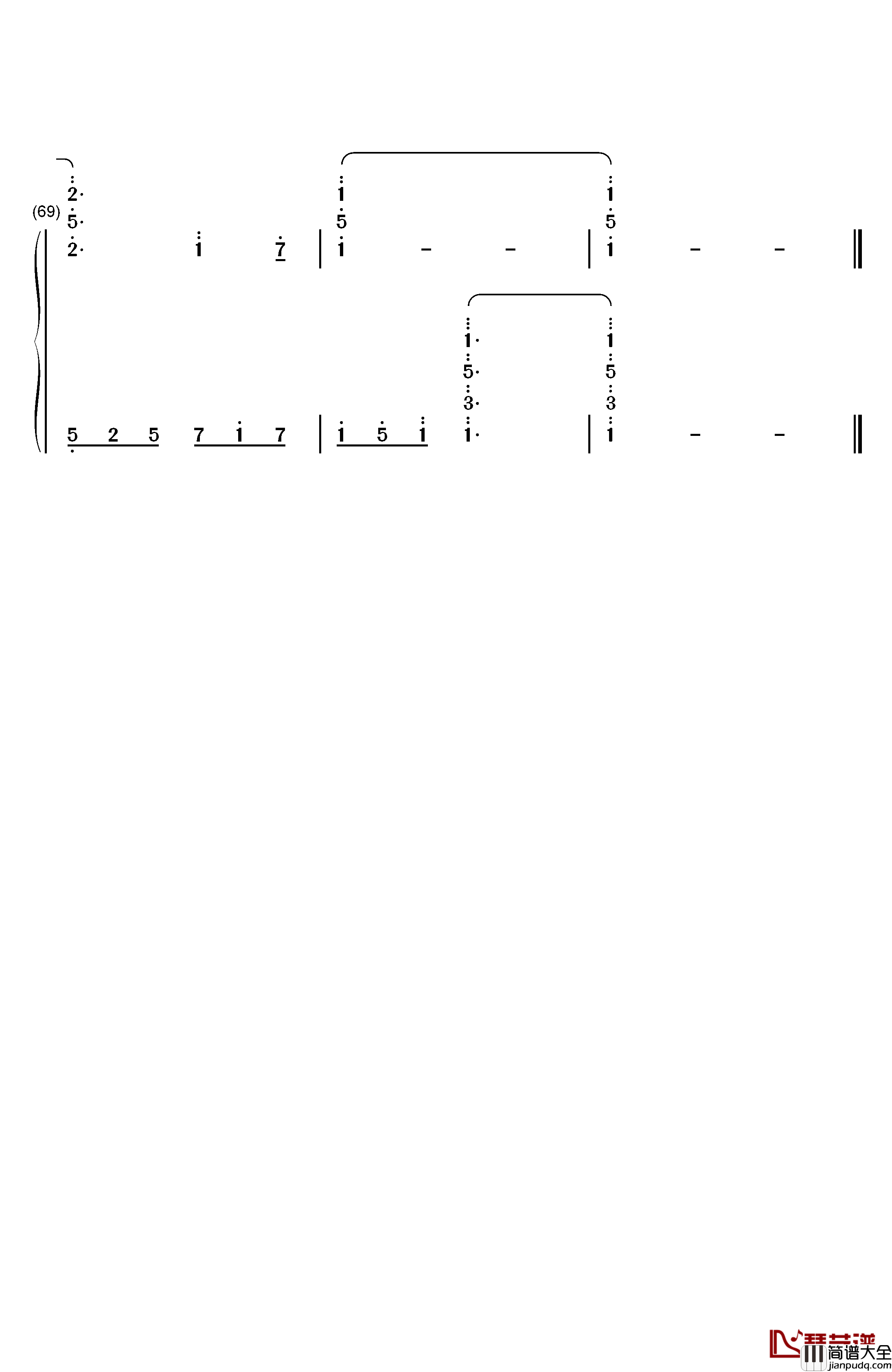 莉莉安钢琴简谱_数字双手_宋冬野