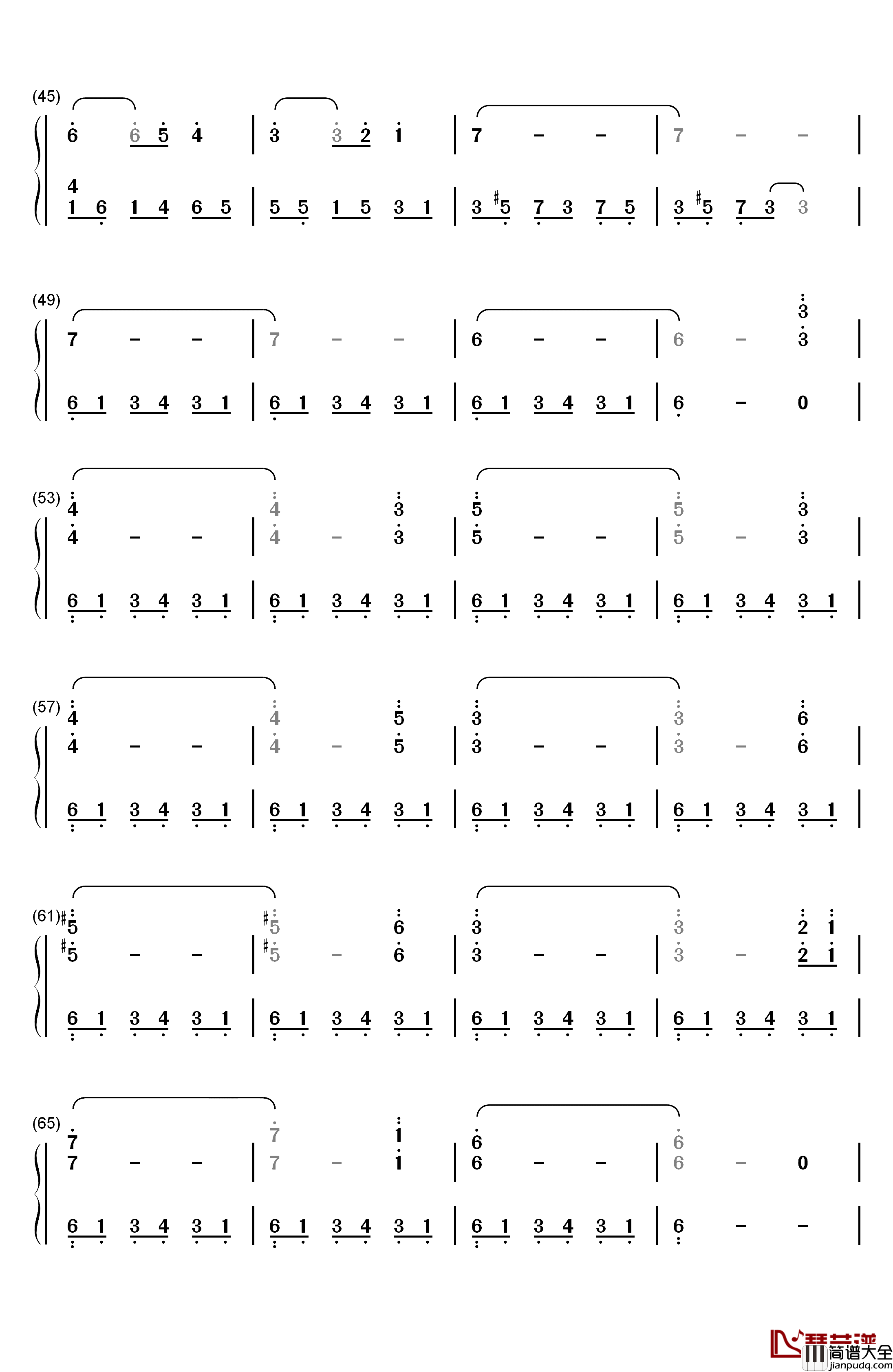 Helvetesfonster钢琴简谱_数字双手_Ghost