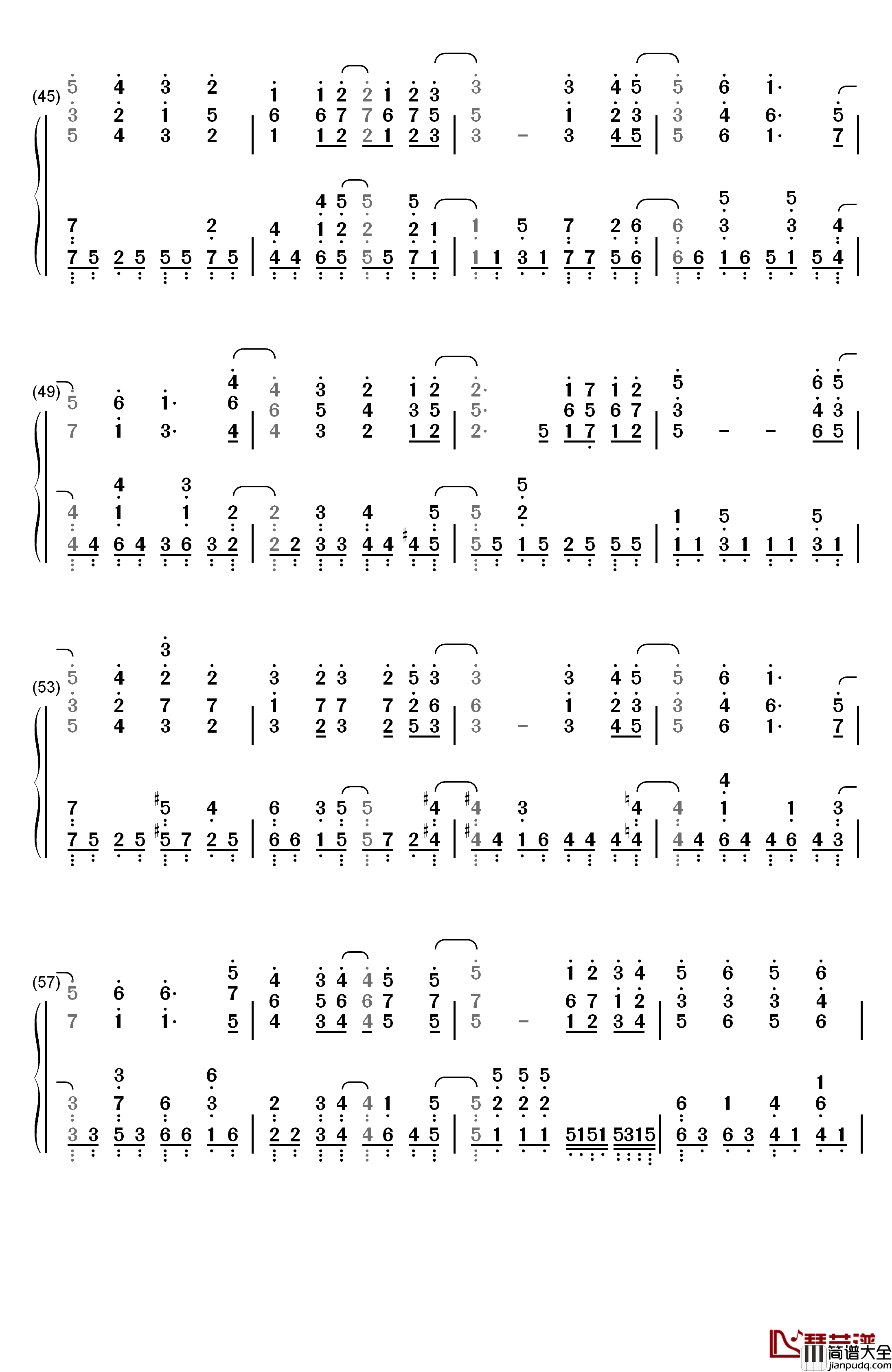 仆らは今のなかで钢琴简谱_数字双手_μ's