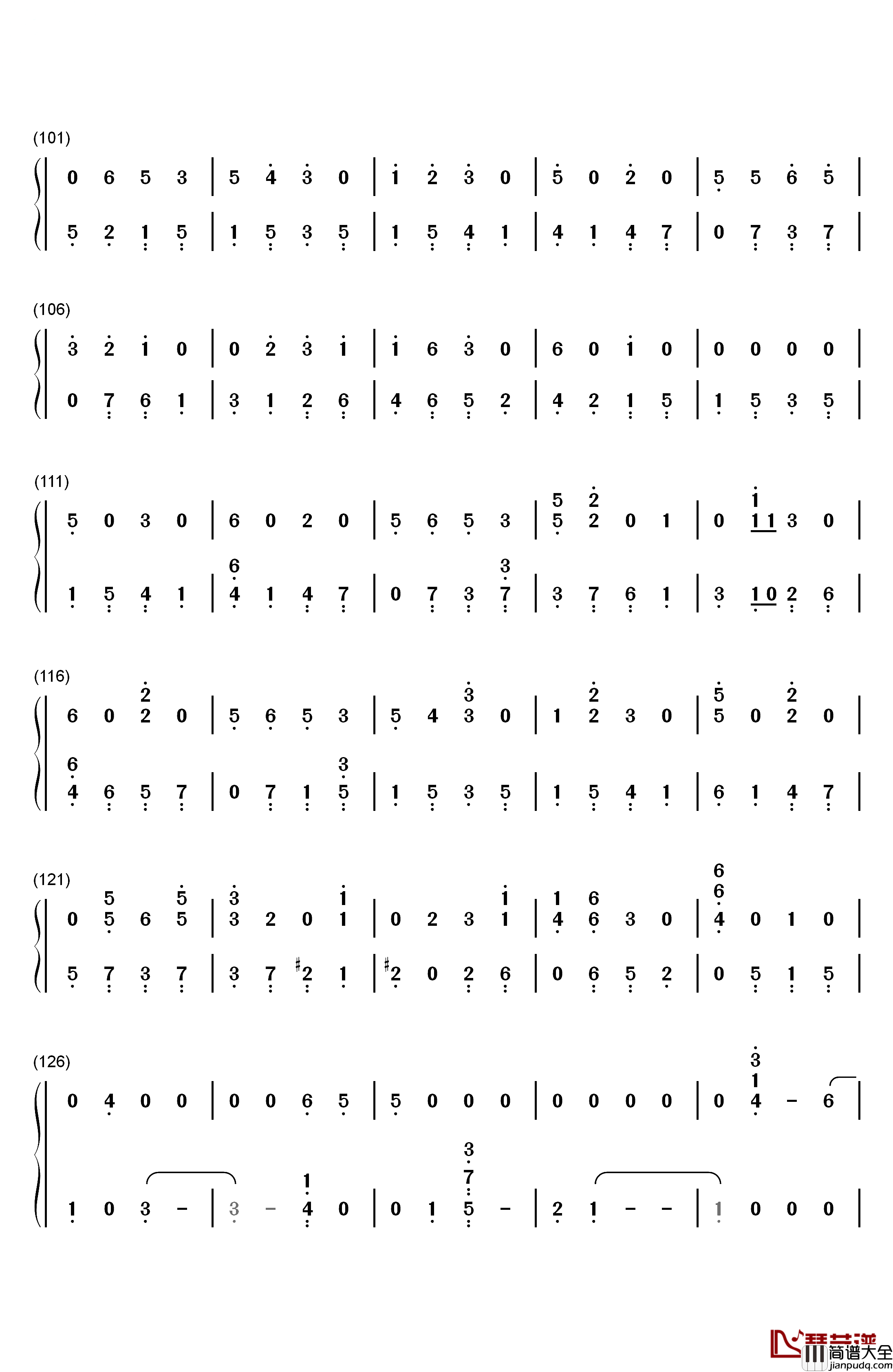 曾经守候钢琴简谱_数字双手_张碧晨