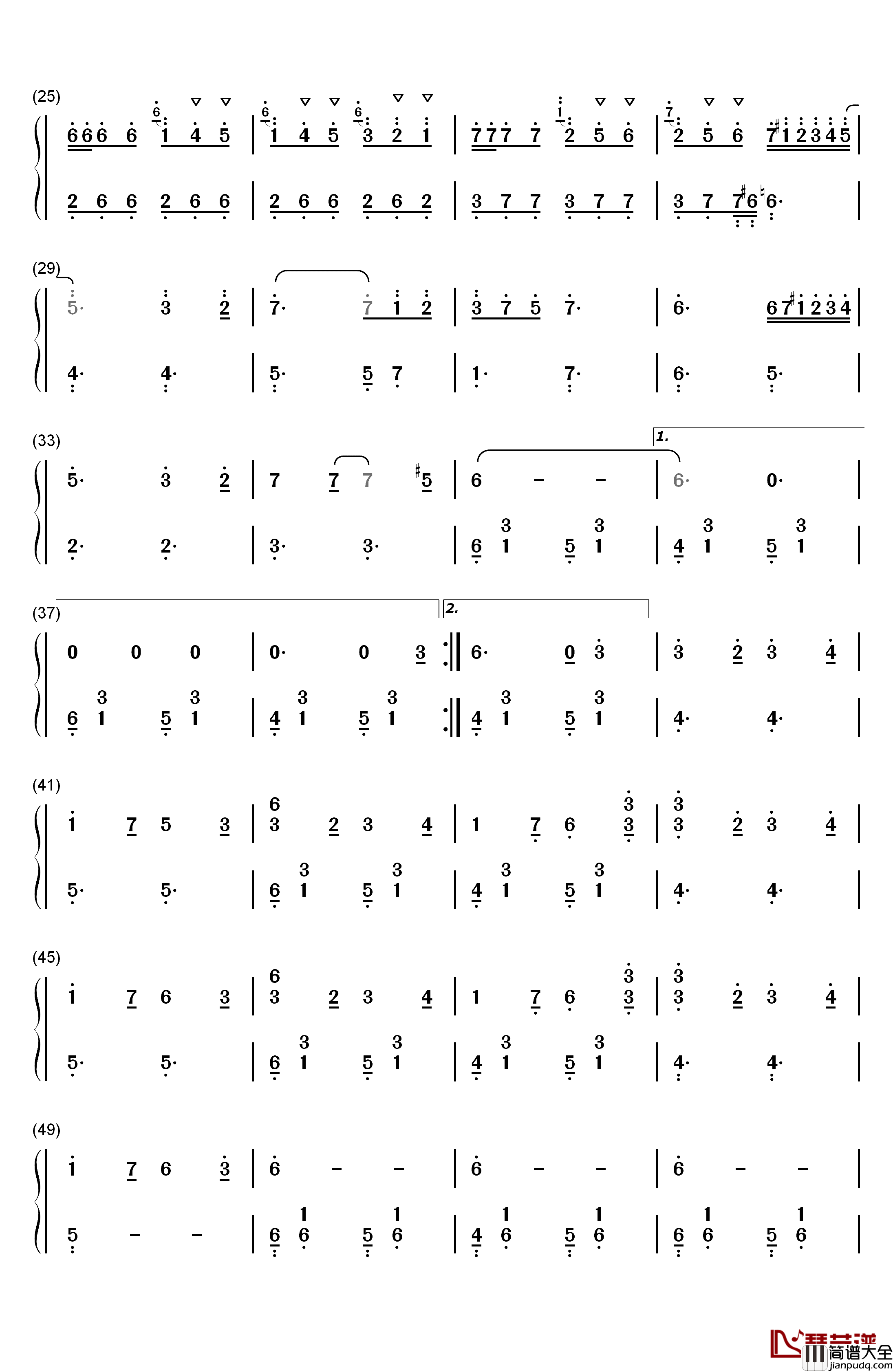 Last_Carnival钢琴简谱_数字双手_Acoustic_Cafe