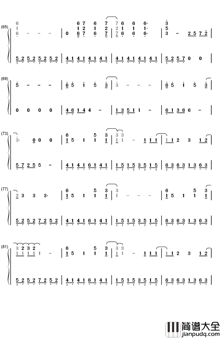 Lions!钢琴简谱_数字双手_Lights