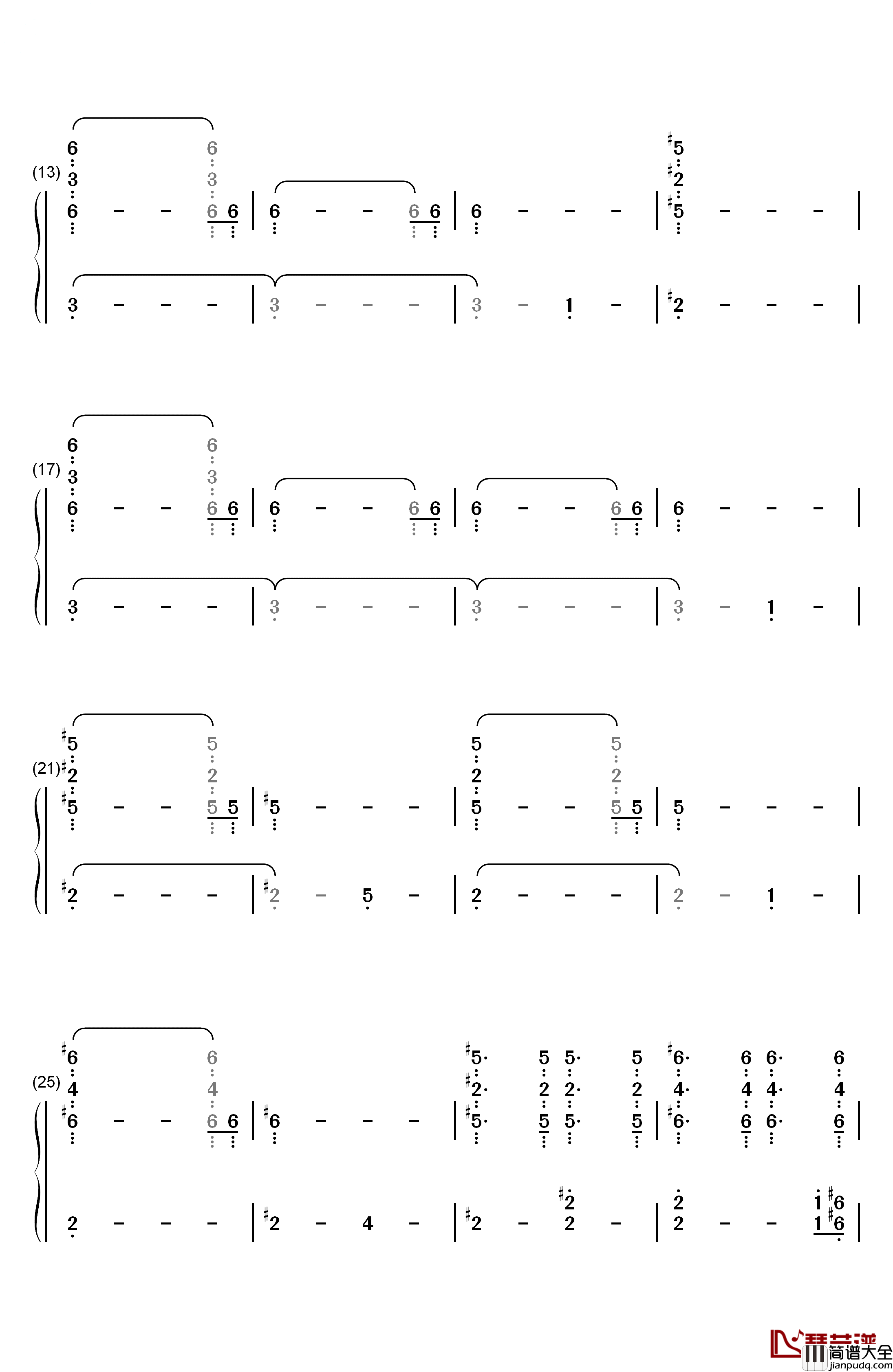 辐射4主题曲钢琴简谱_数字双手_Inon_Zur