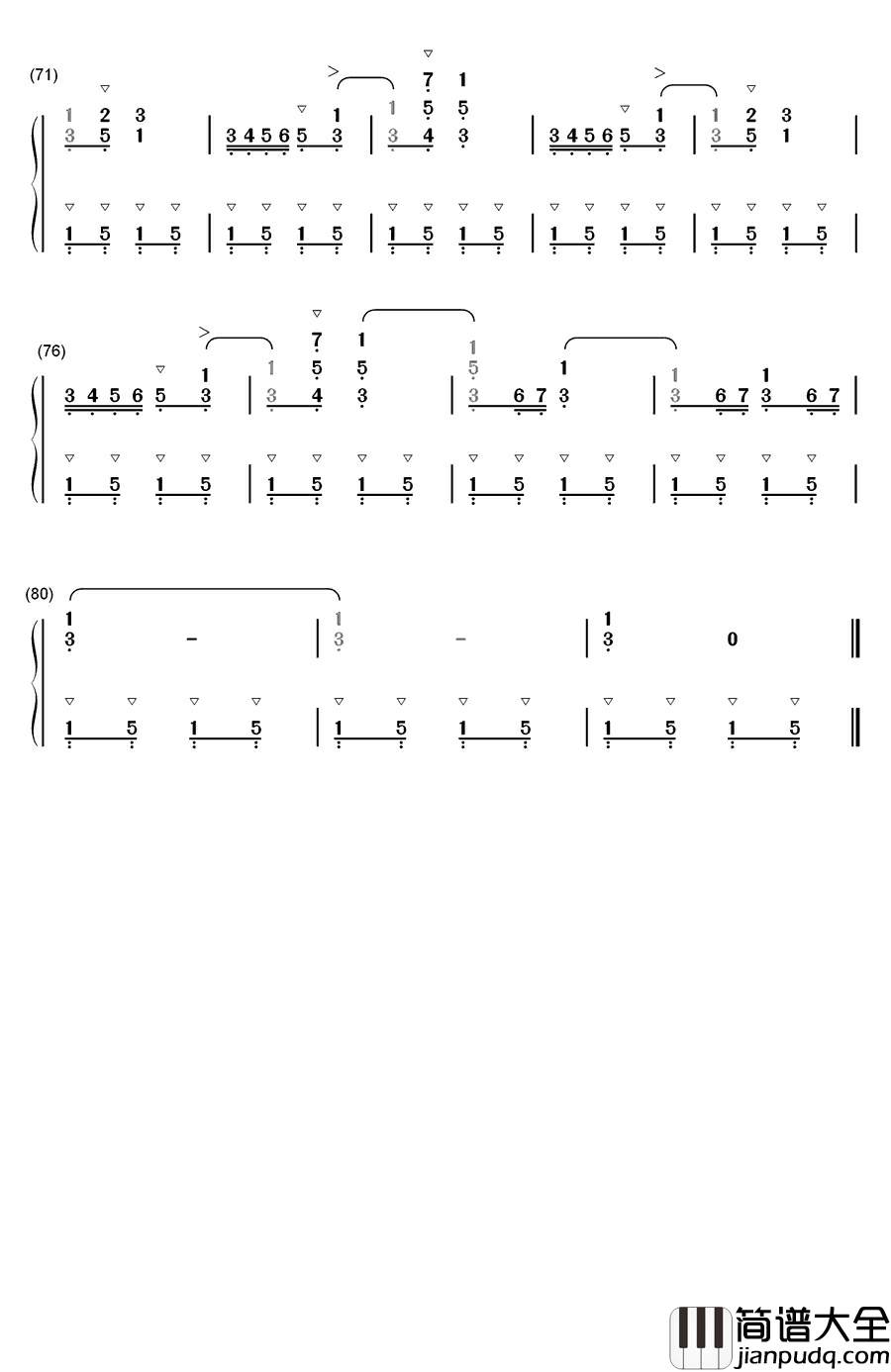 纺织歌钢琴简谱_数字双手_埃尔门赖克