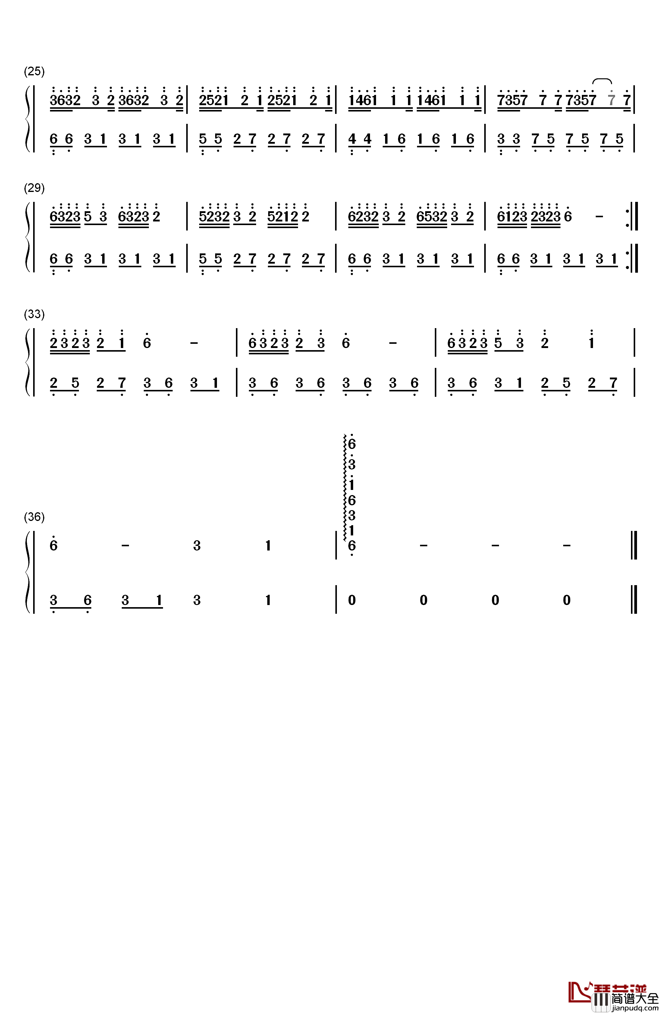 木山口听风钢琴简谱_数字双手_张宇桦