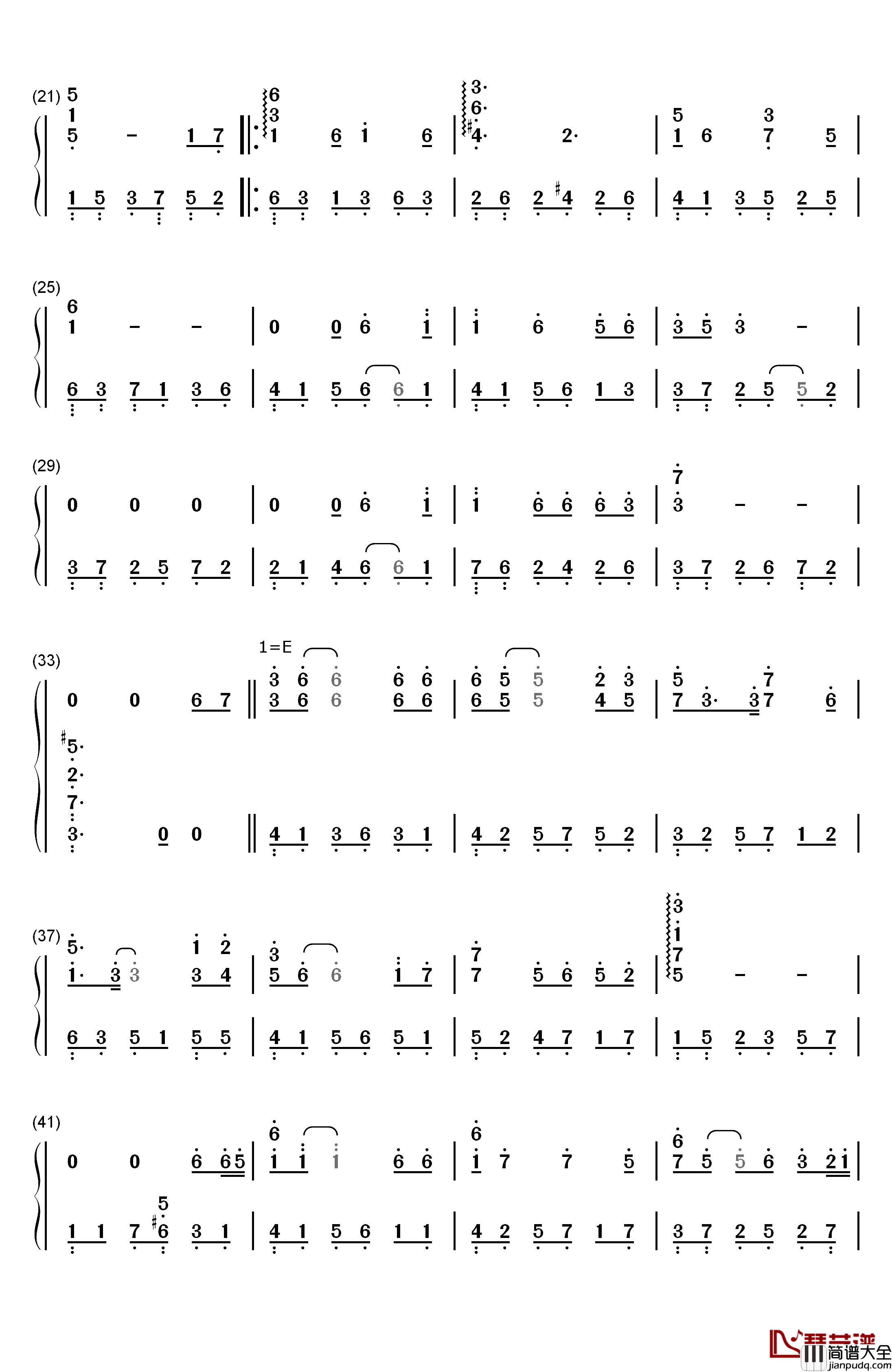 妙笔浮生钢琴简谱_数字双手_银临