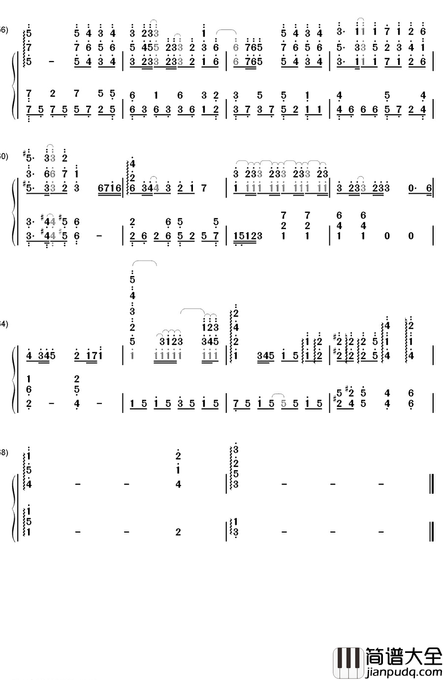 爱你没错钢琴简谱_数字双手_张信哲