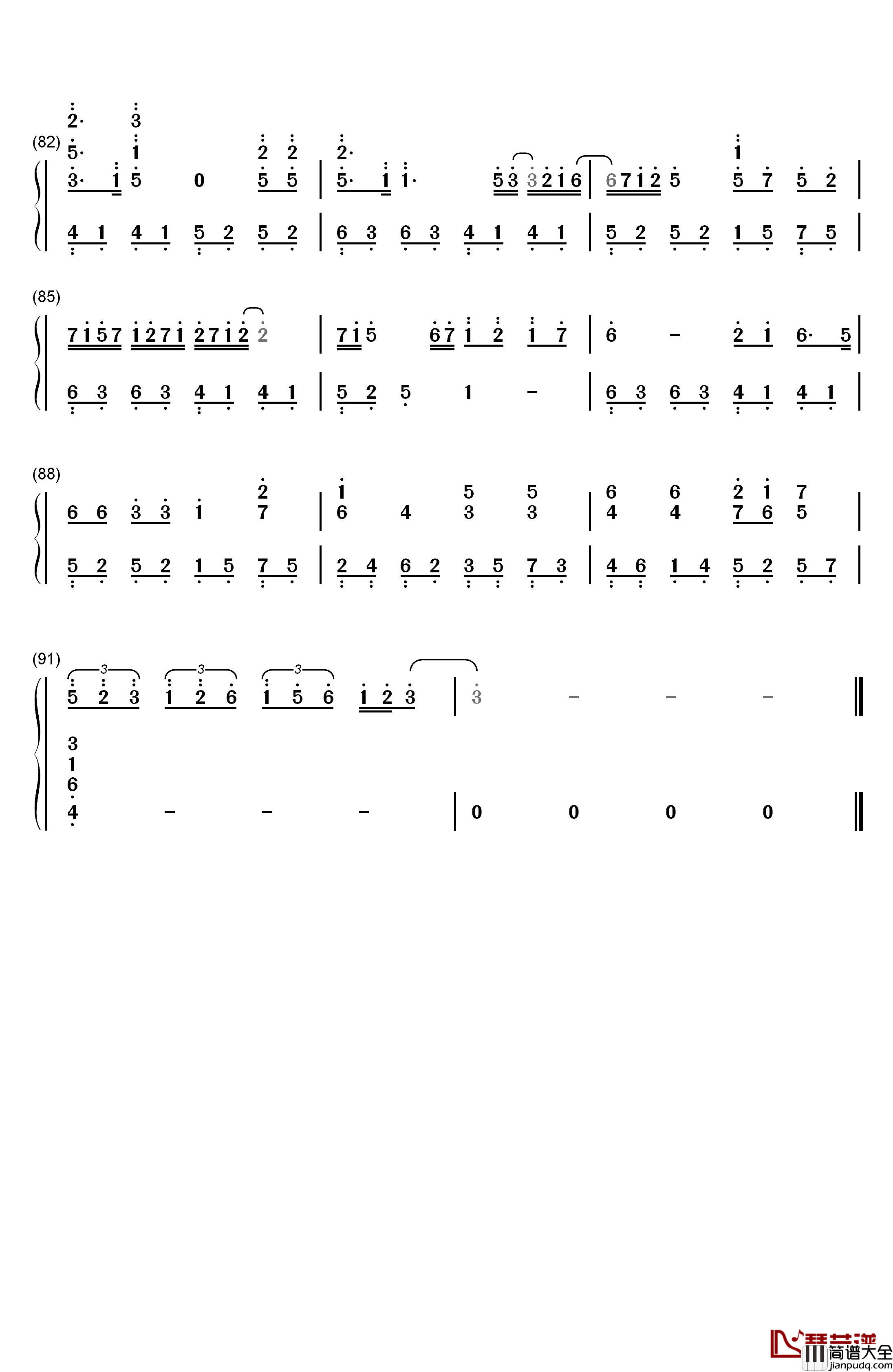 一番绮丽な私を钢琴简谱_数字双手_中岛美嘉