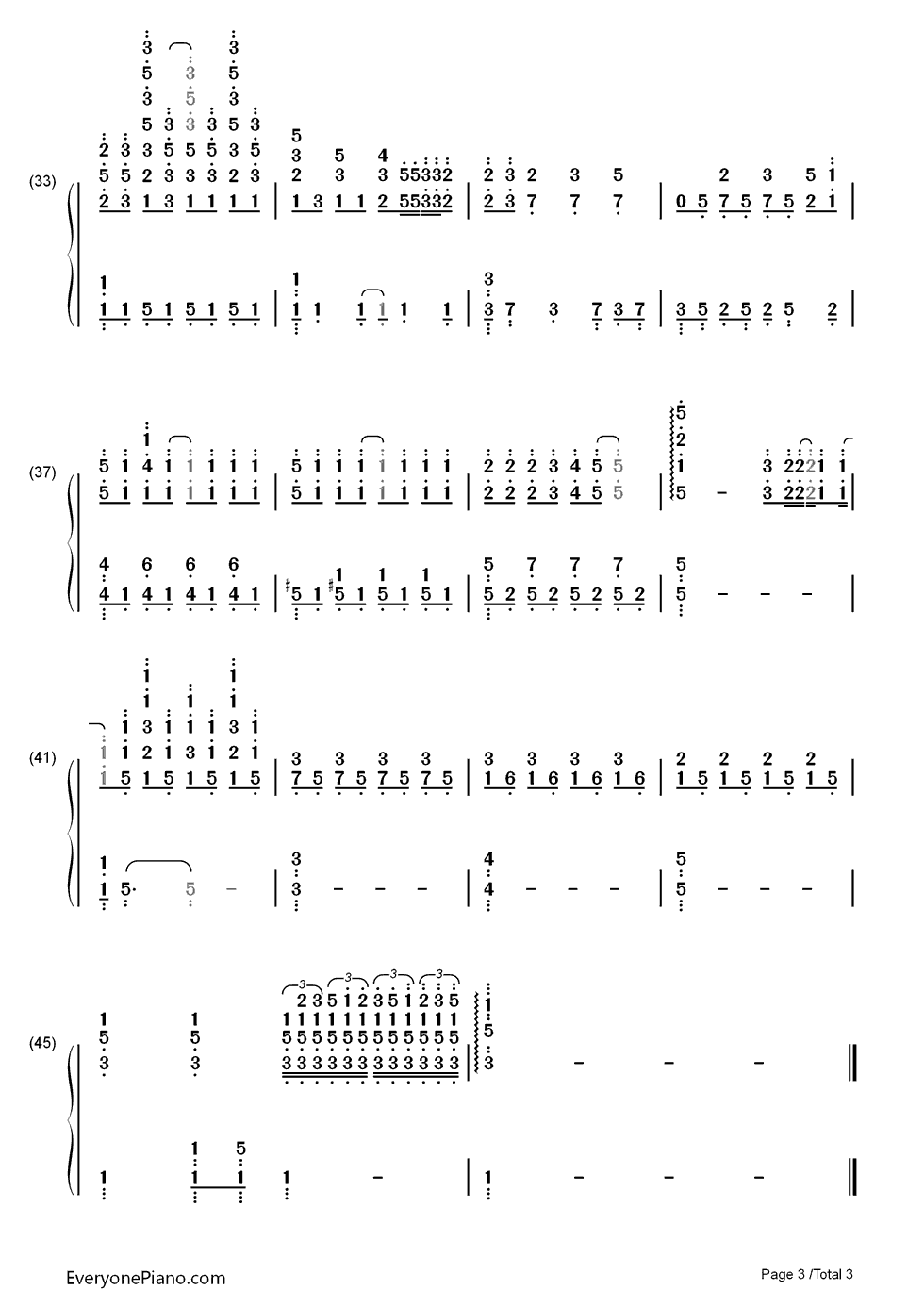 勇敢的心钢琴简谱_数字双手_汪峰