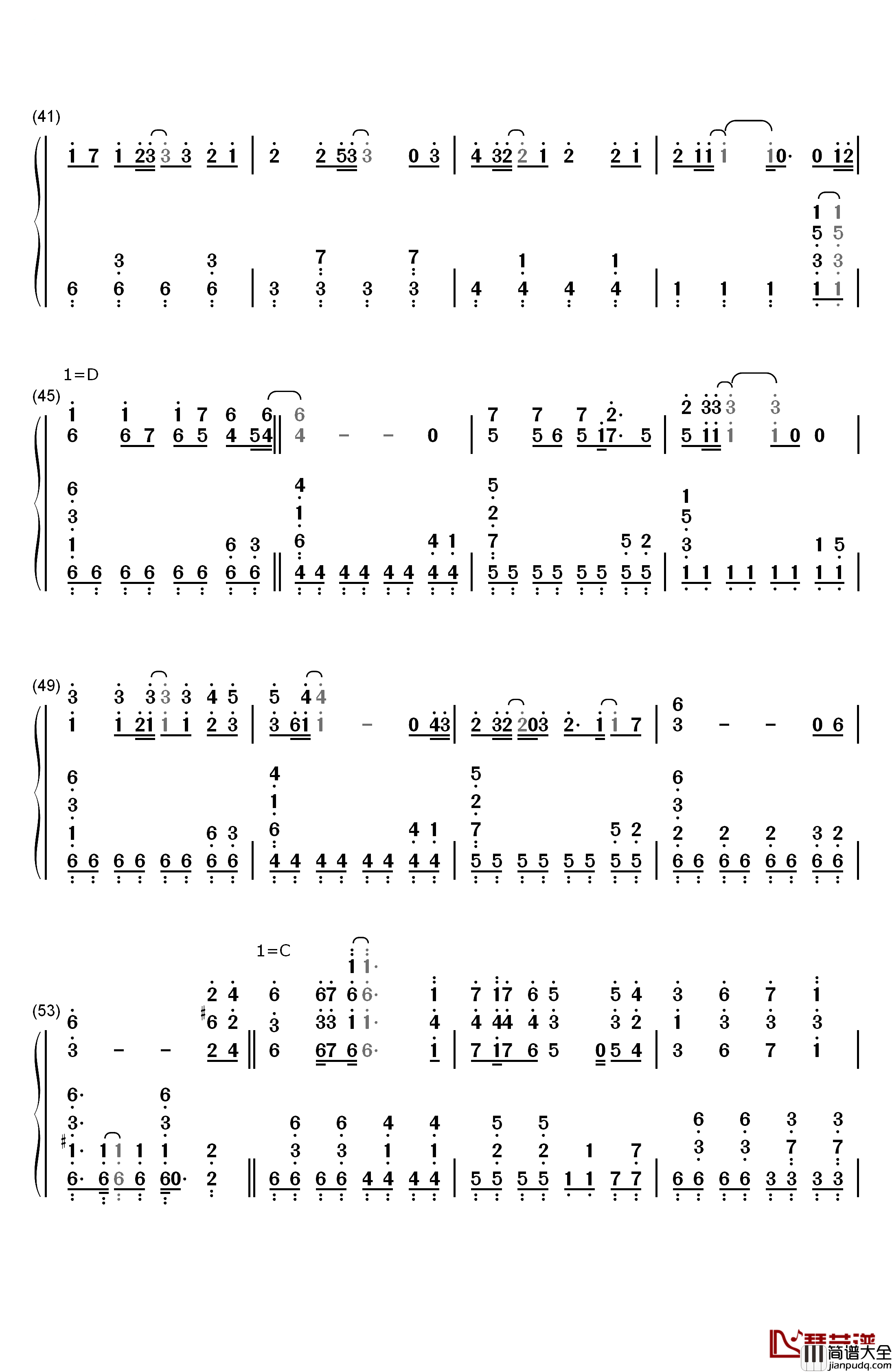 Hesitation_Snow钢琴简谱_数字双手_fripSide