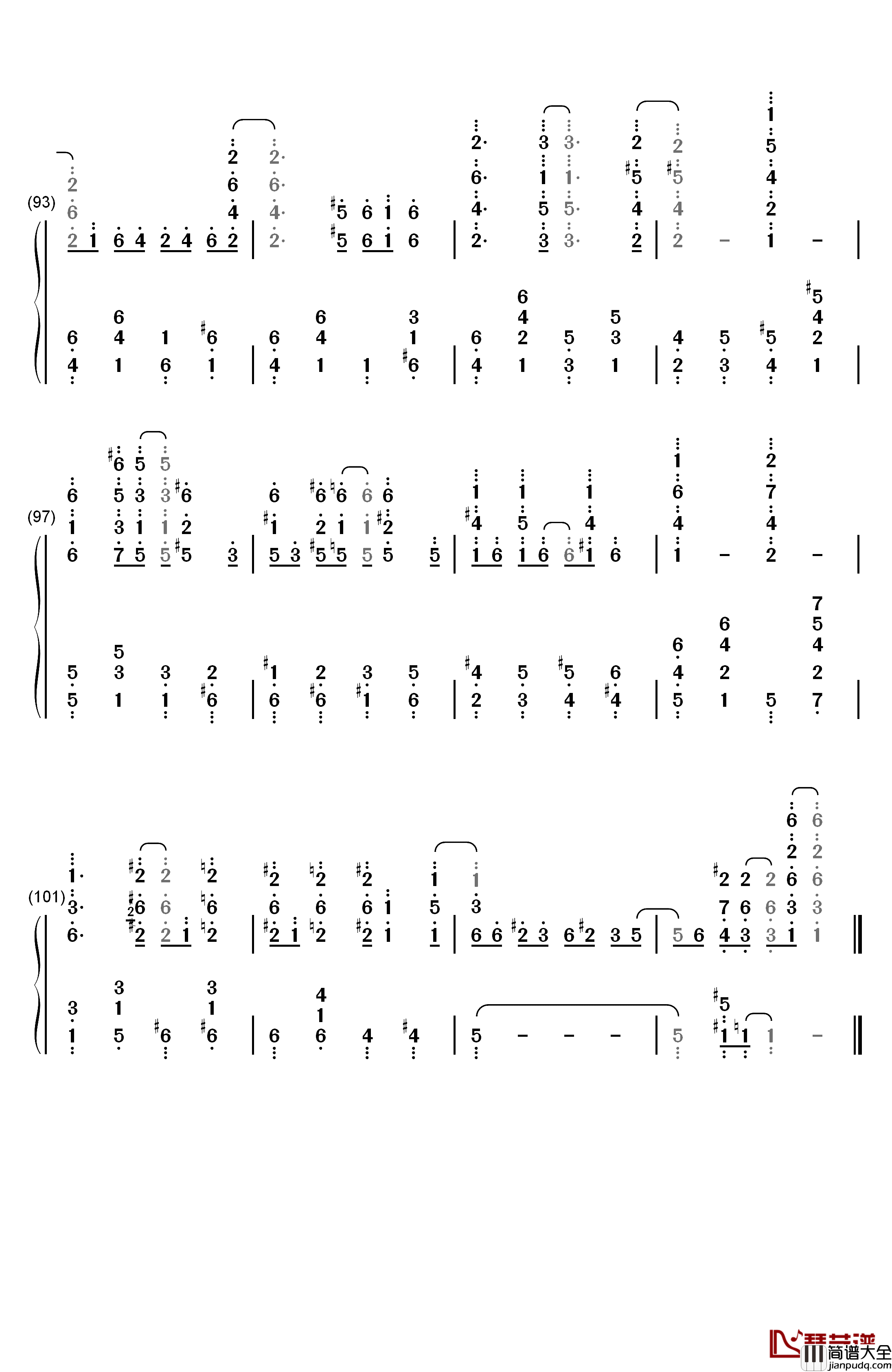 Chinatown_My_Chinatown钢琴简谱_数字双手_Jean_Schwartz