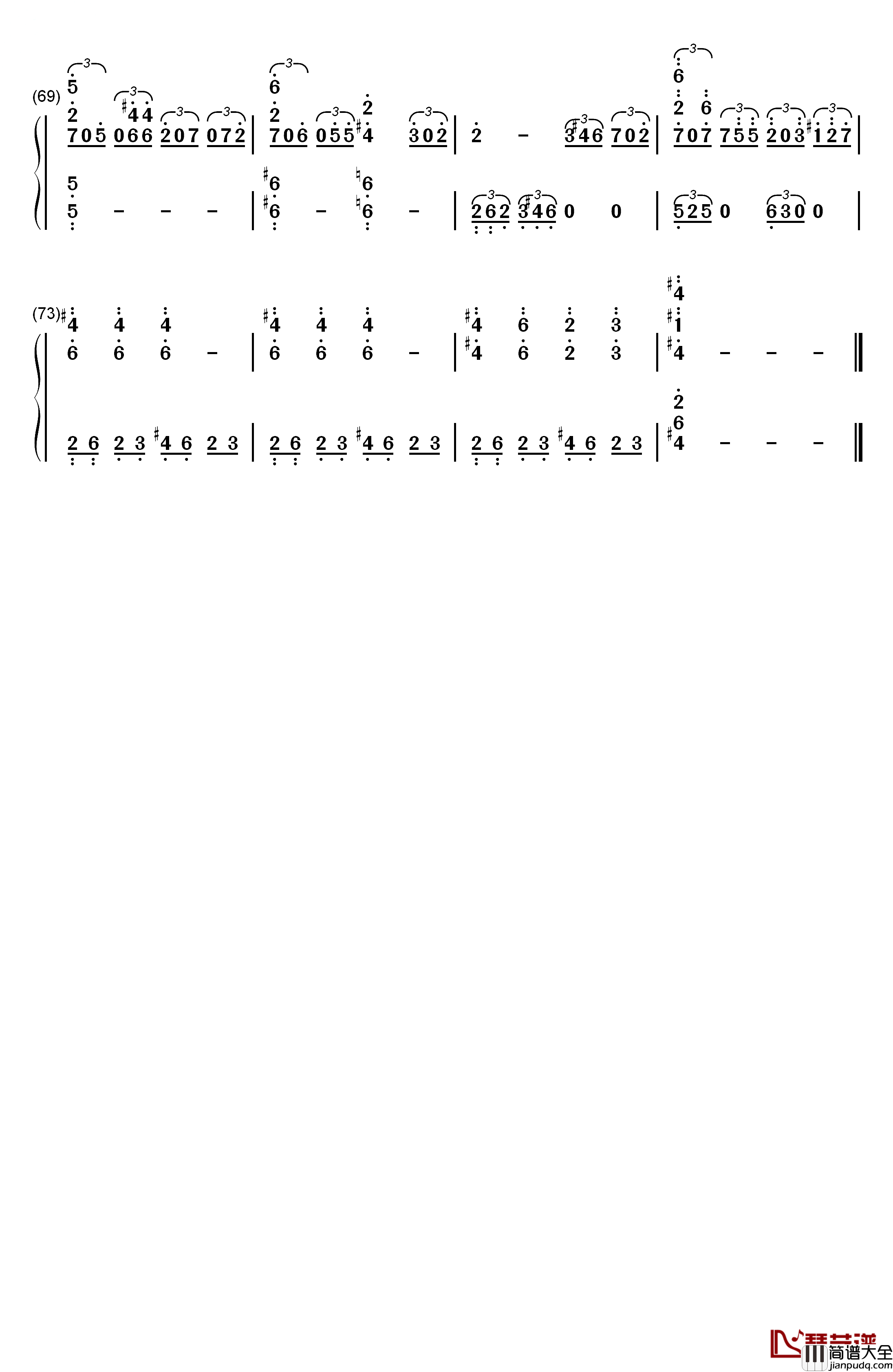 圣诞结钢琴简谱_数字双手_陈奕迅