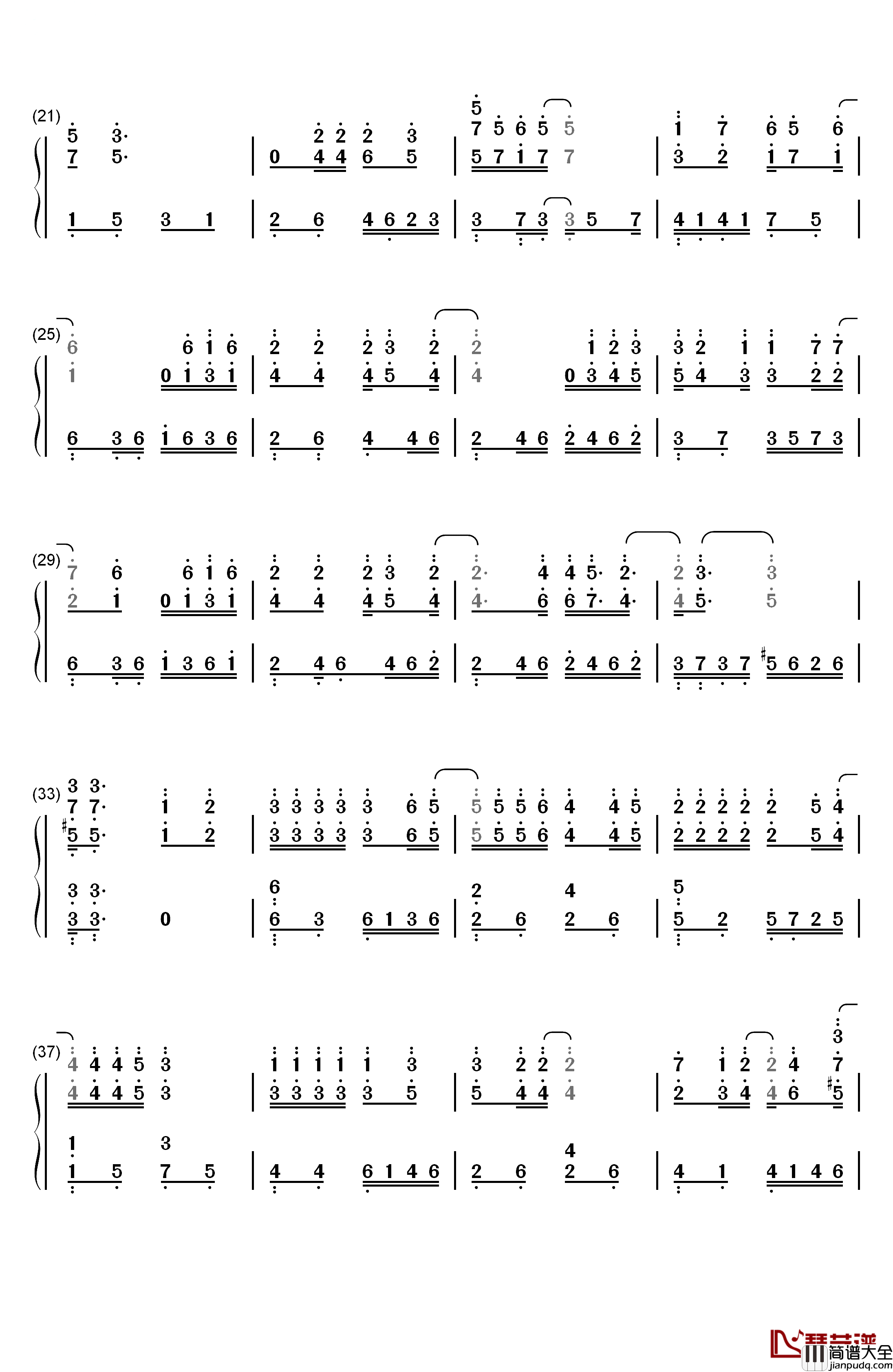 心痛2009钢琴简谱_数字双手_欢子