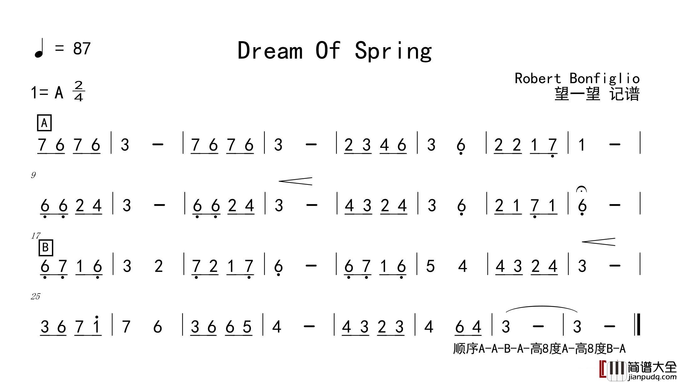 Dream_Of_Spring简谱_口琴RobertBonfiglio_