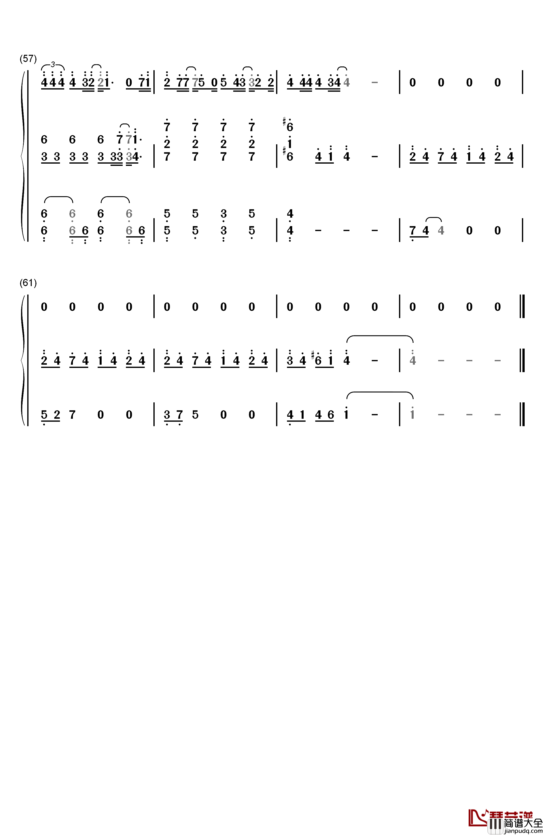 回忆的沙漏钢琴简谱_数字双手_邓紫棋