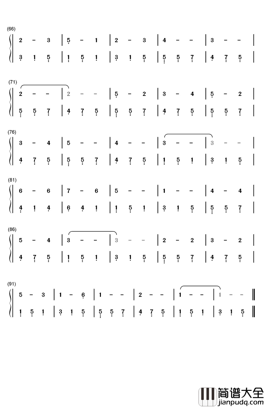 快乐的寡妇圆舞曲钢琴简谱_数字双手_弗兰兹•雷哈尔