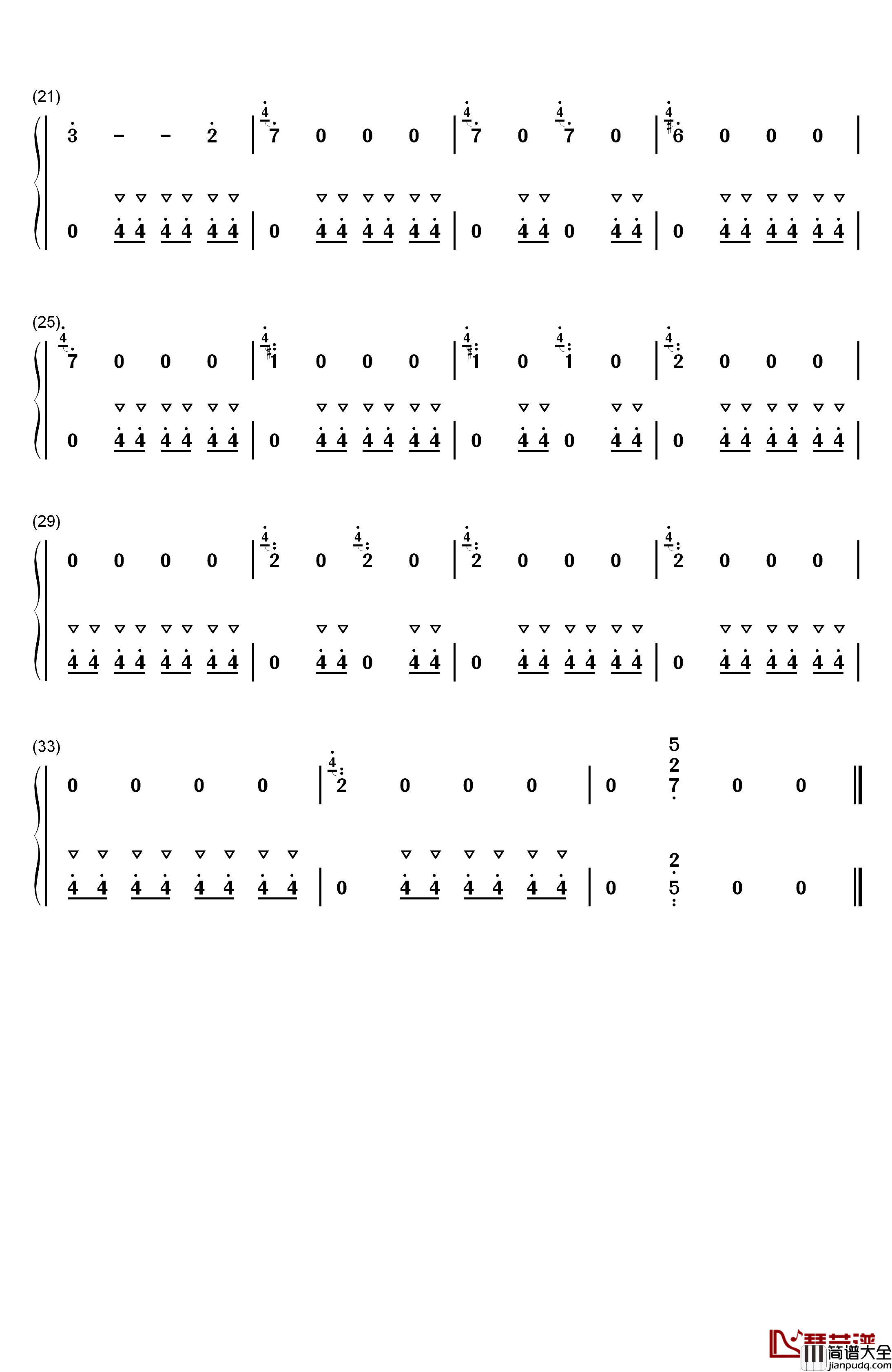 公鸡和母鸡钢琴简谱_数字双手_儿歌