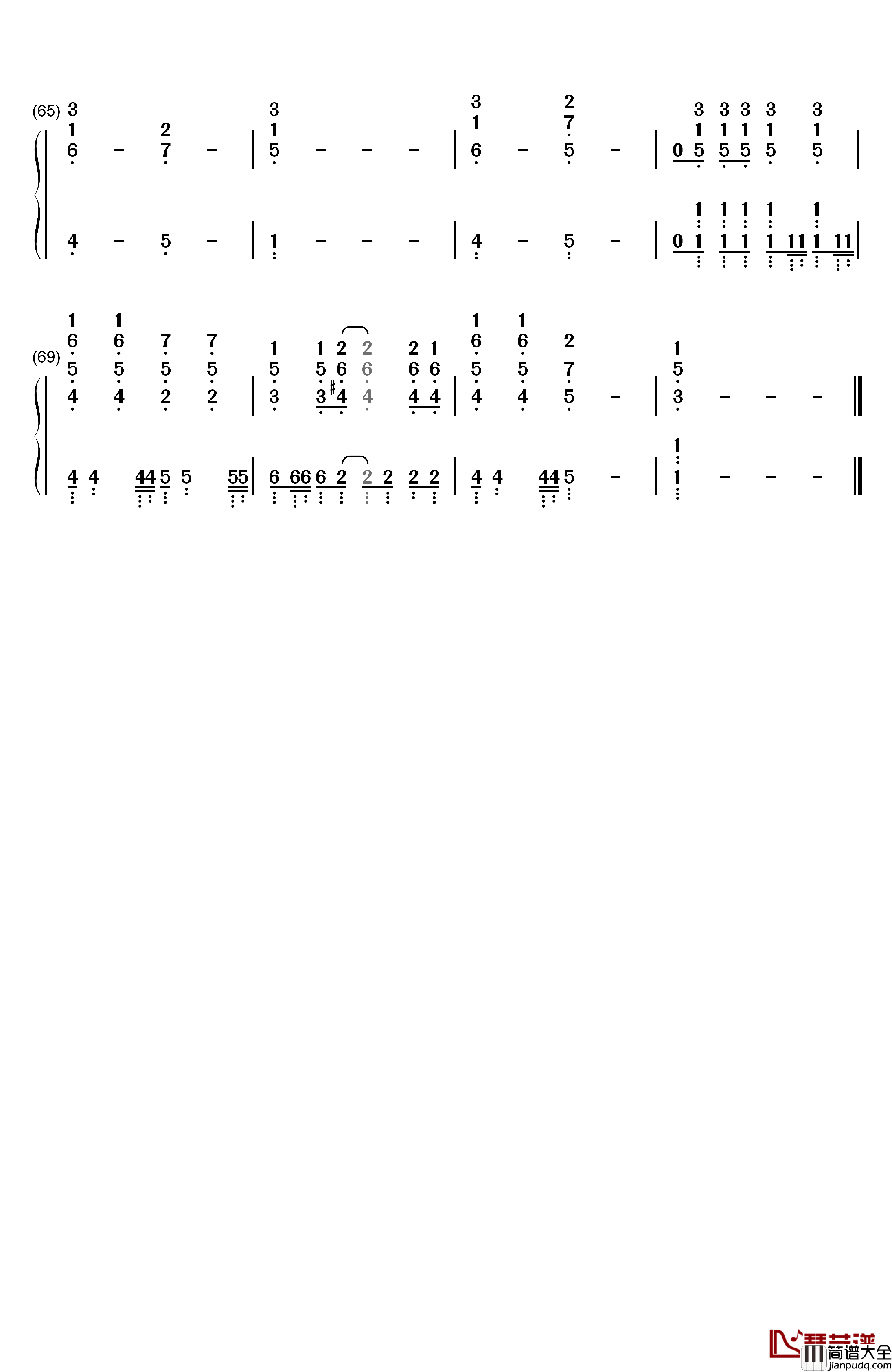 等下一个他钢琴简谱_数字双手_习谱予