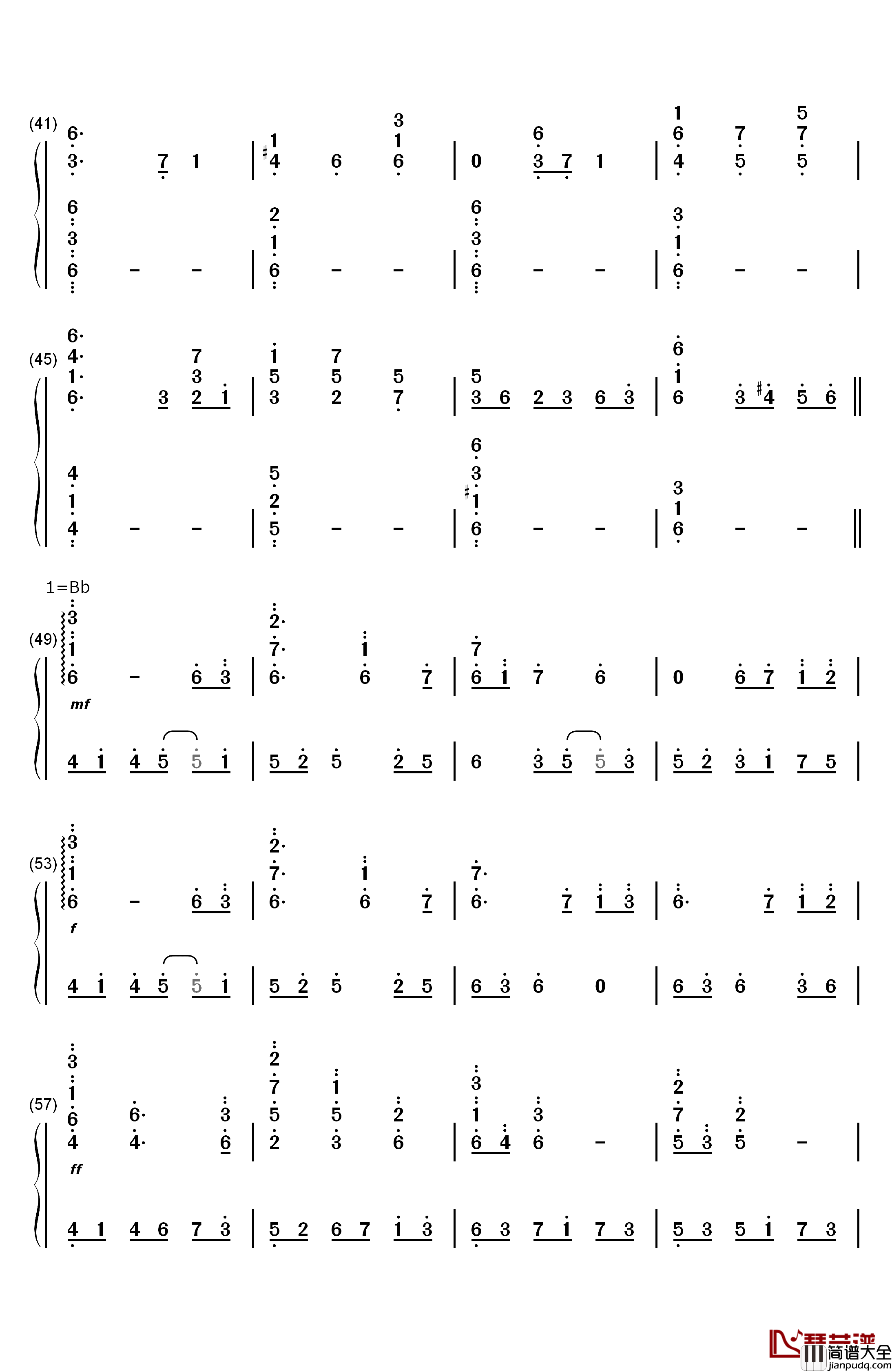 营业的主题（営業のテーマ）钢琴简谱_数字双手_未知