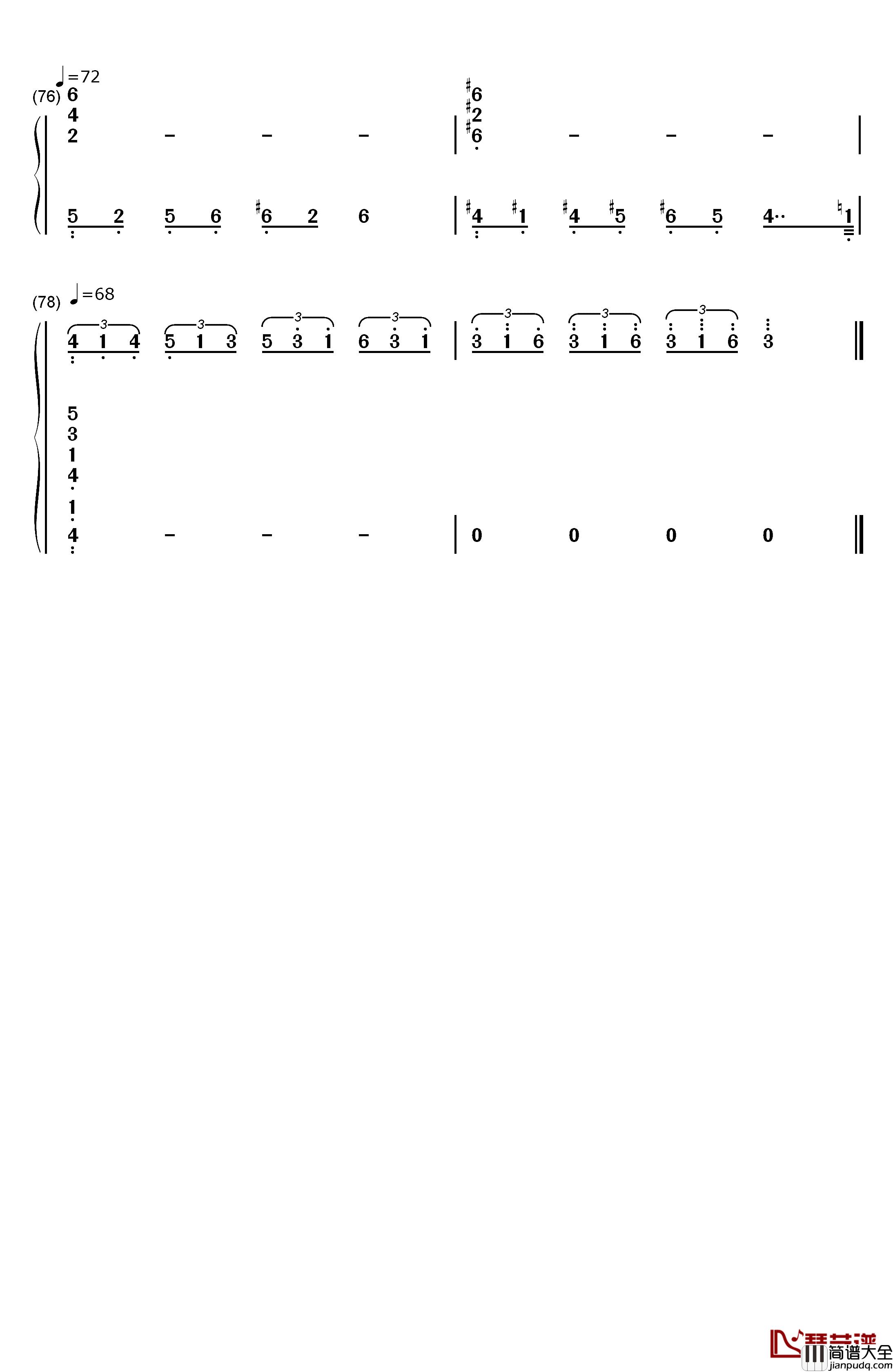 帰らざる日々钢琴简谱_数字双手_久石让_宫崎骏