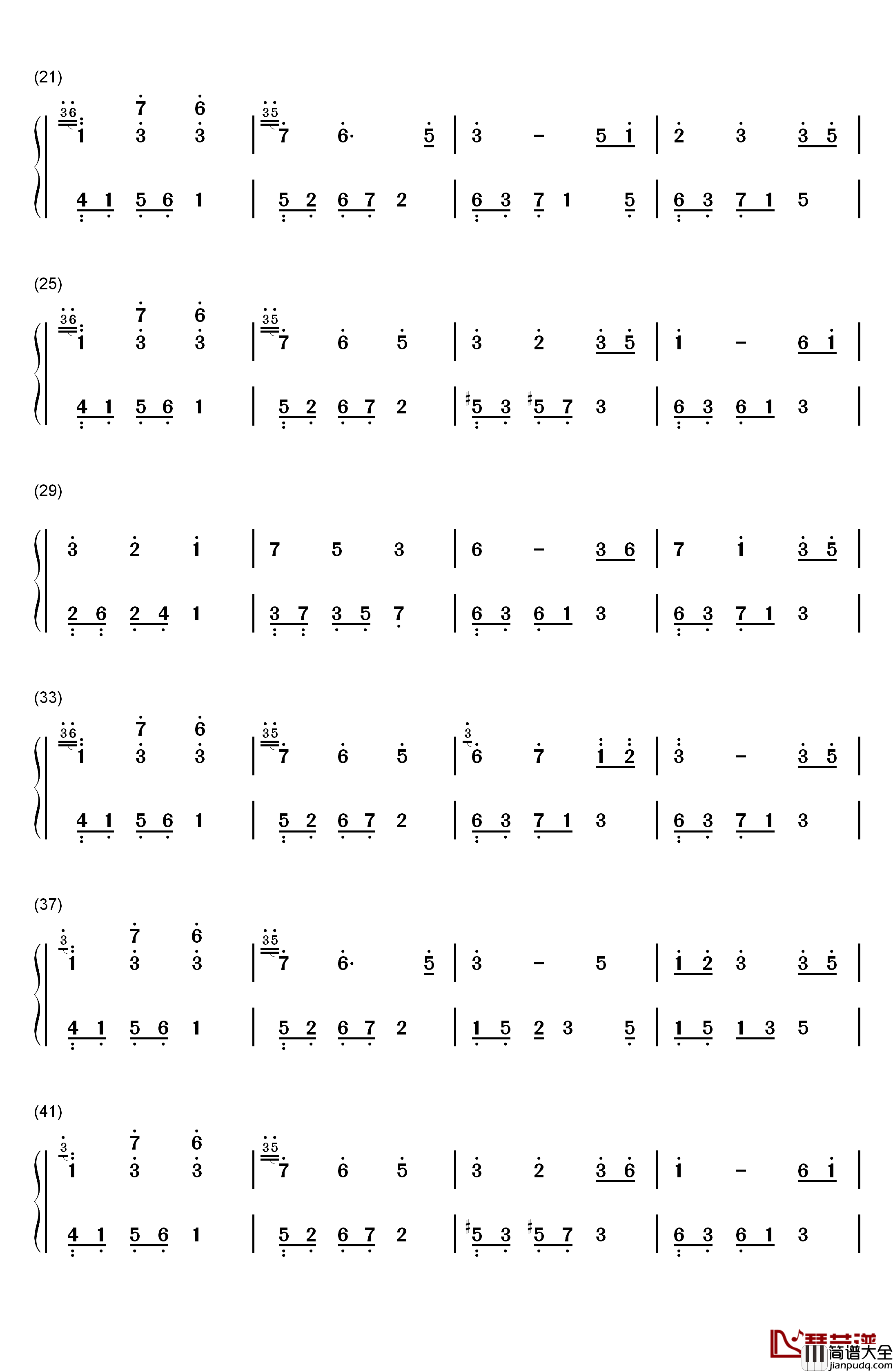 夜的钢琴曲_17钢琴简谱_数字双手_石进