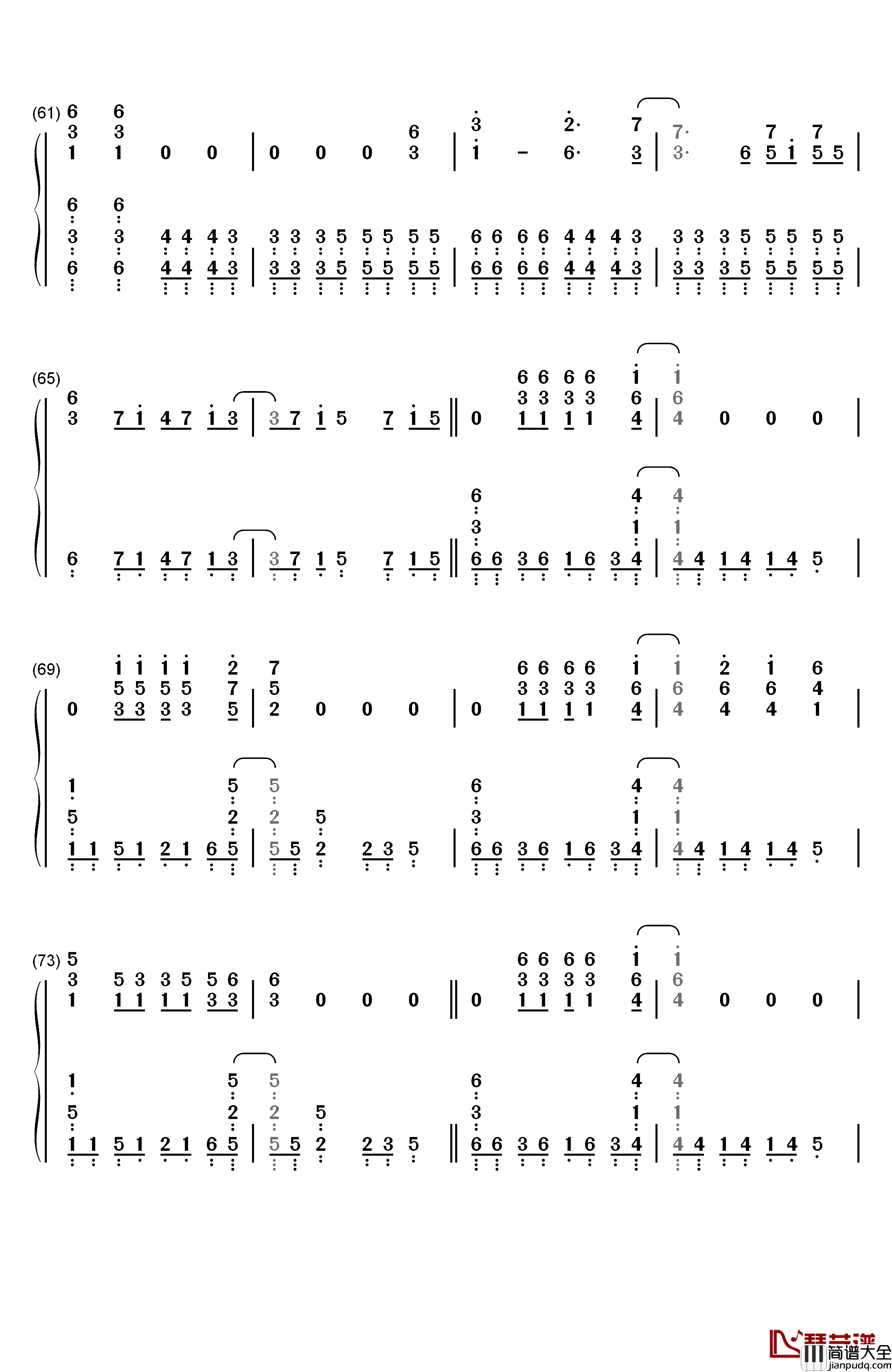 Square_Hammer钢琴简谱_数字双手_Ghost