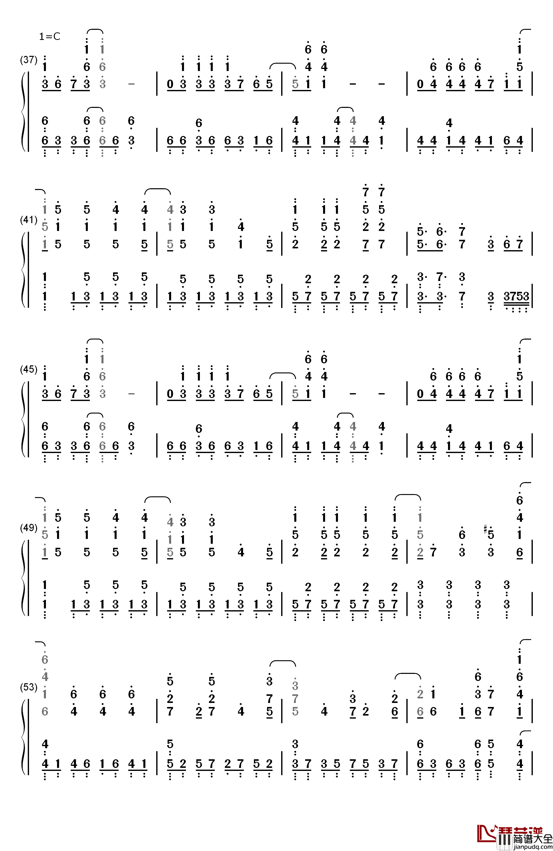 徒花ネクロマンシー钢琴简谱_数字双手_フランシュシュ