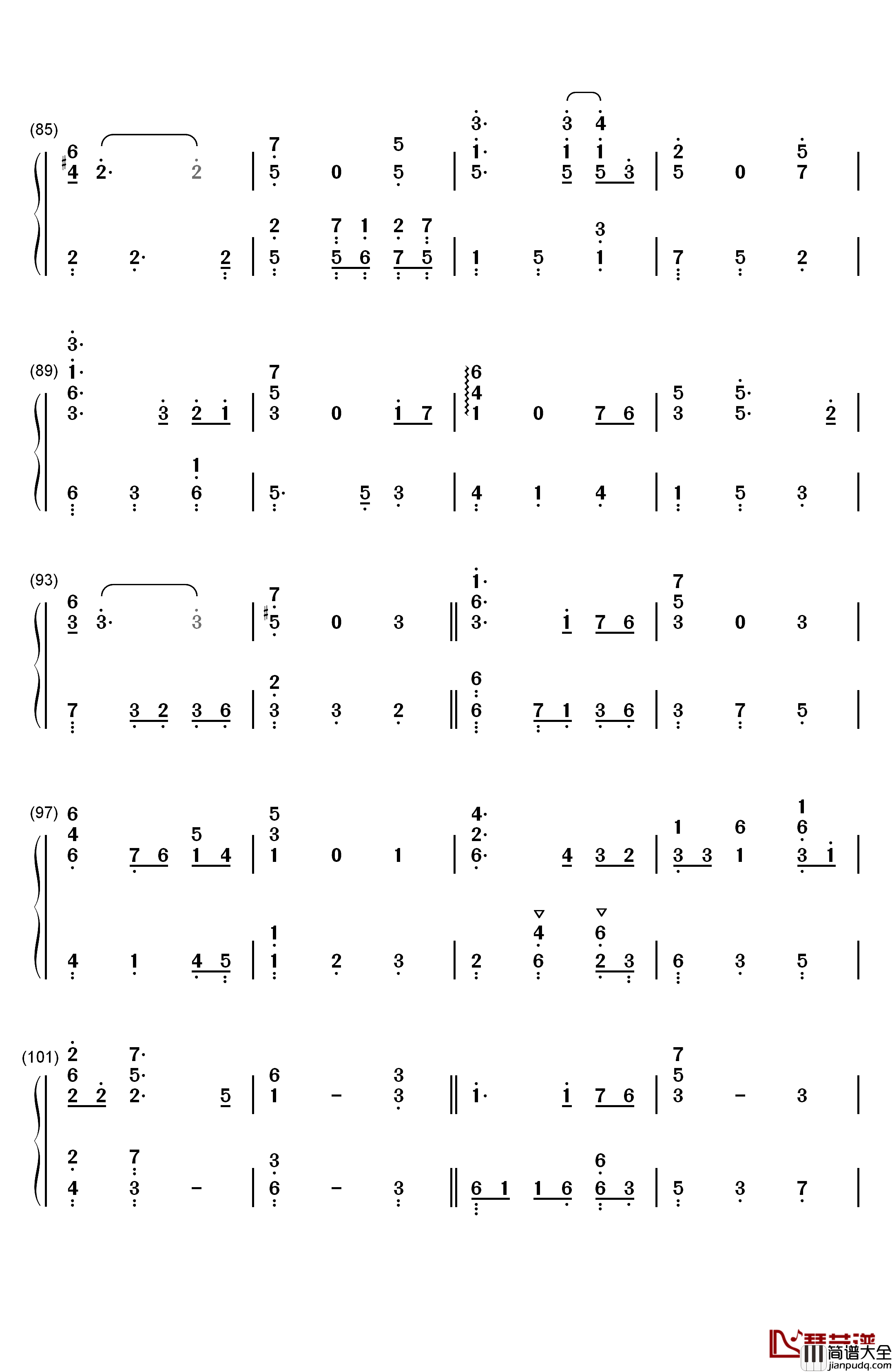 别了夏天钢琴简谱_数字双手_手嶌葵_宫崎骏