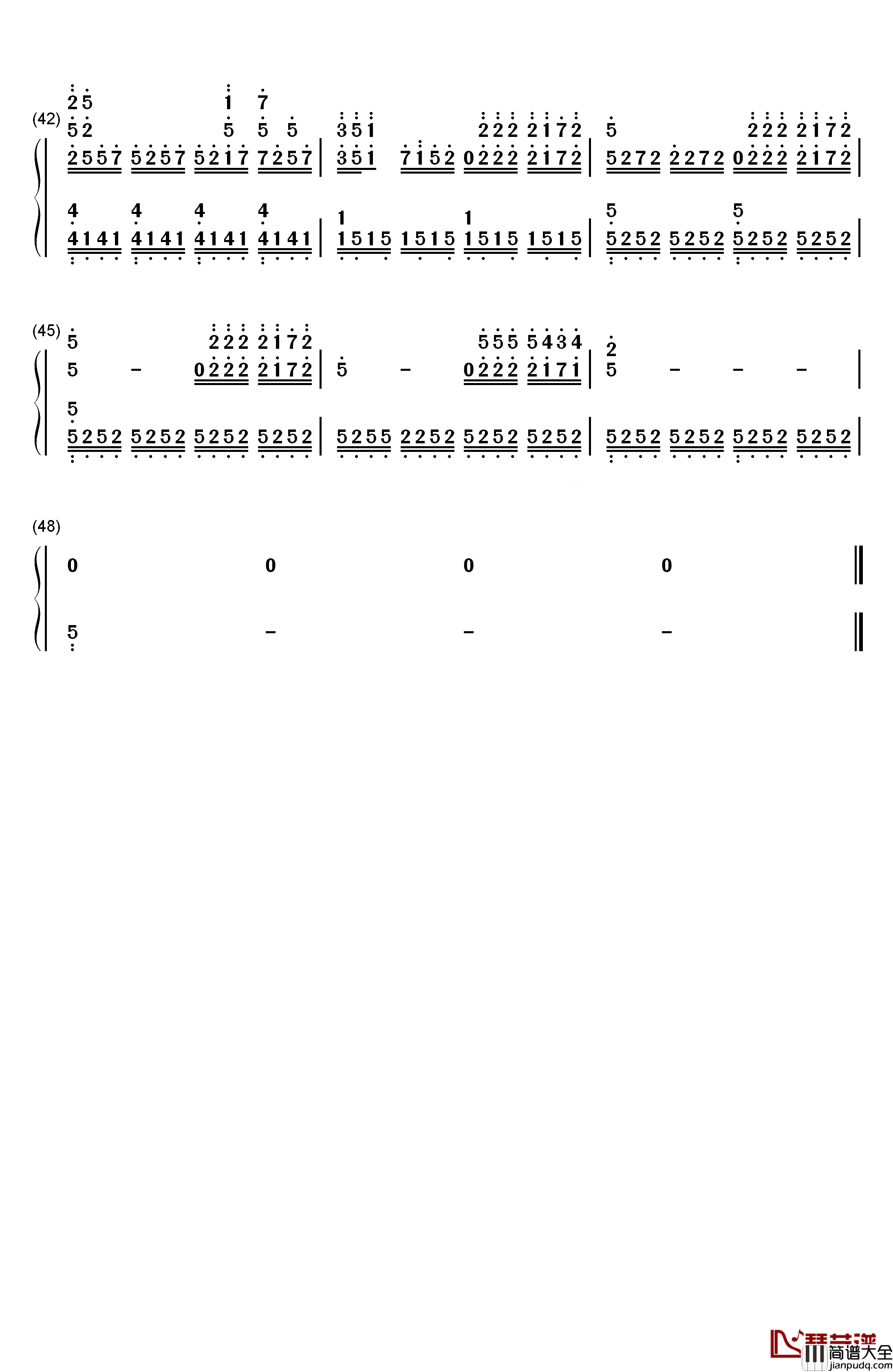 Deemo_Title_Song钢琴简谱_数字双手_Deemo