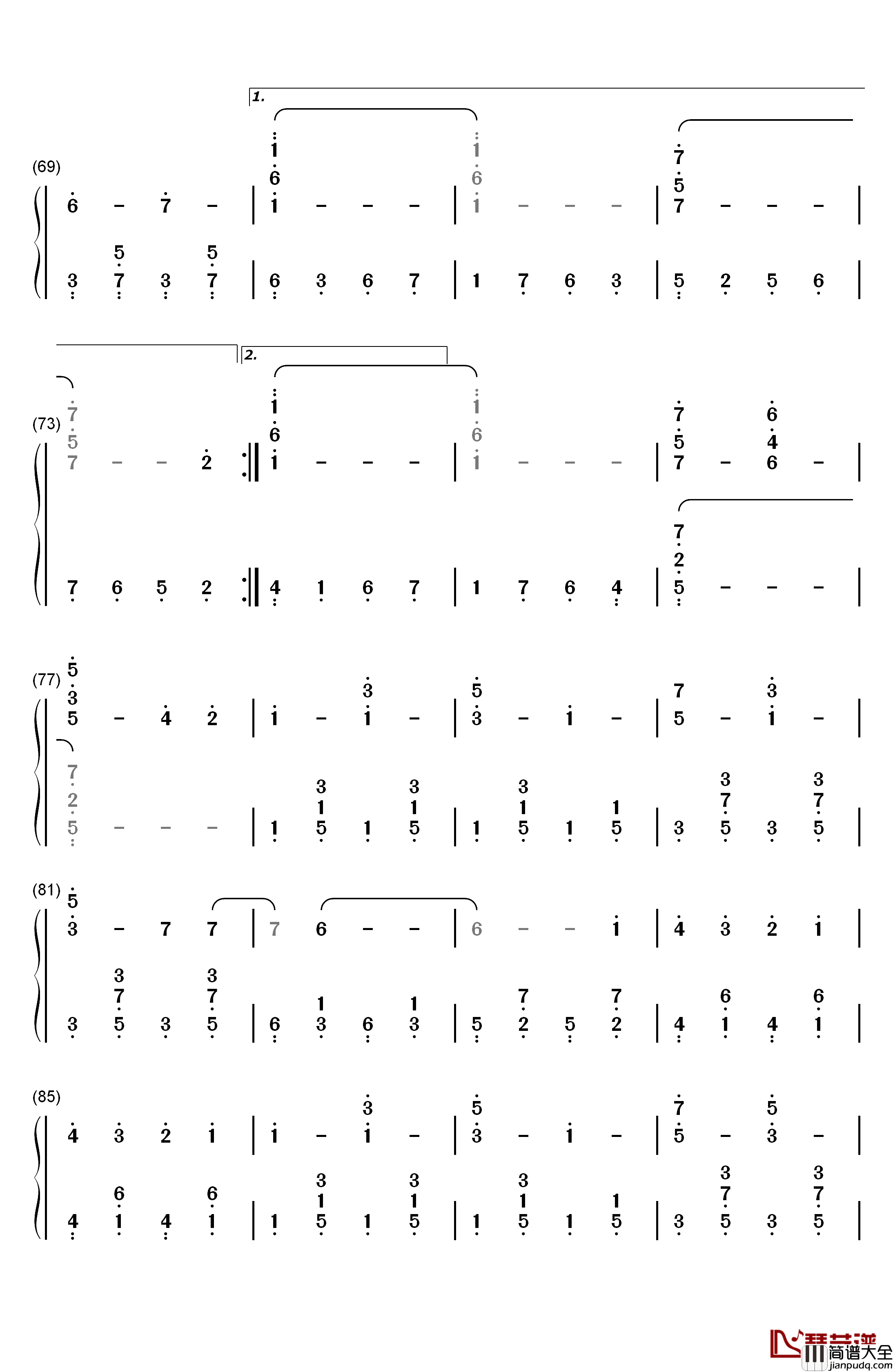 Count_On_Me_钢琴简谱_数字双手_Bruno_Mars