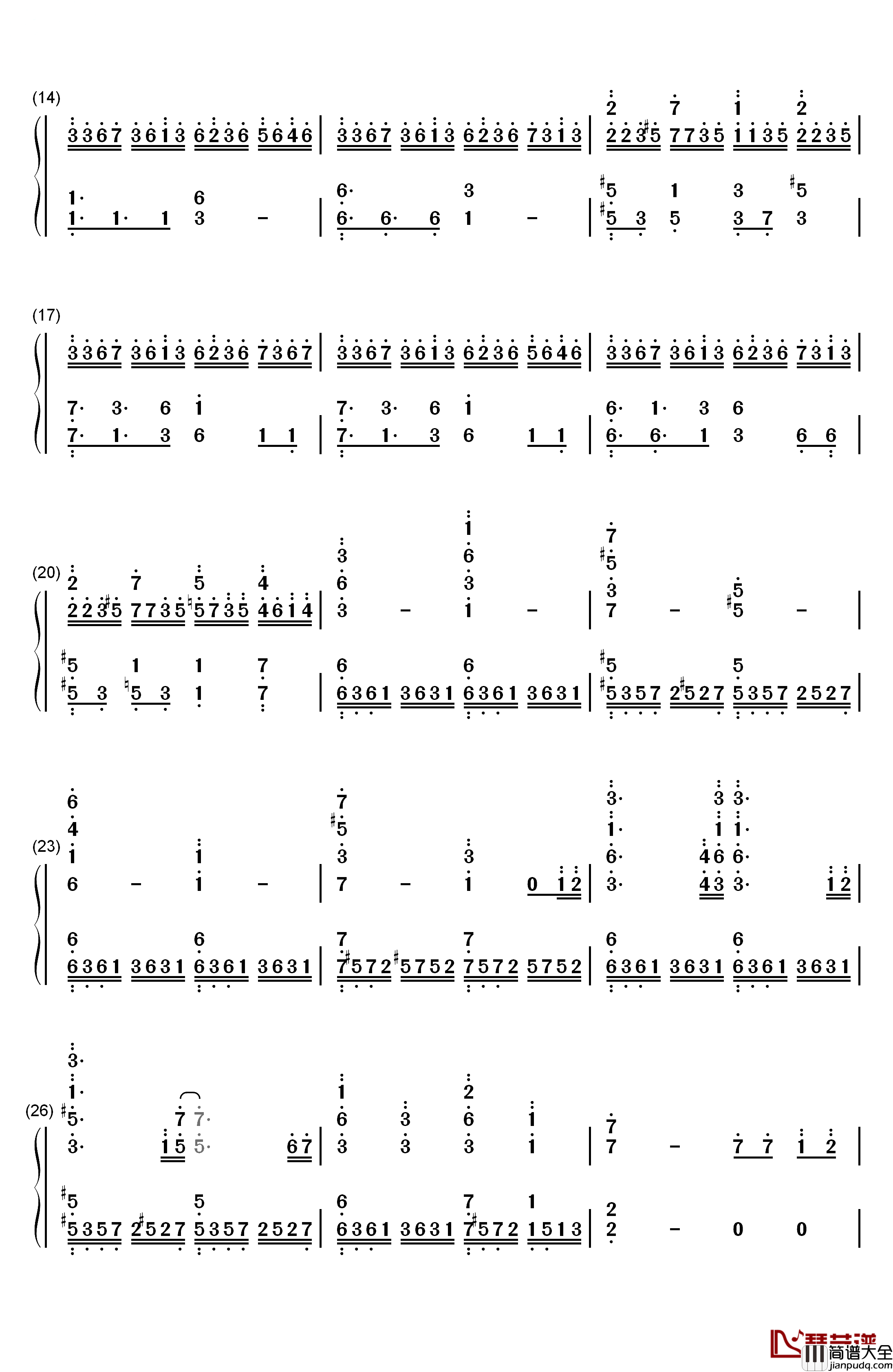 唯心論钢琴简谱_数字双手_巡音ルカ